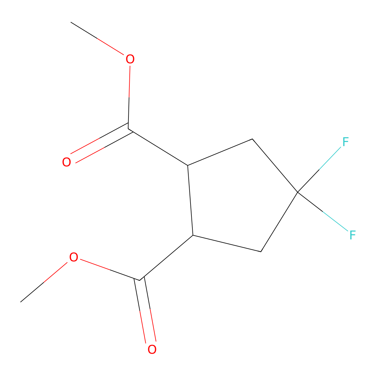 1,2-Dimethyl trans-4,4-difluorocyclopentane-1,2-dicarboxylate molecular structure, CAS 1608143-72-1