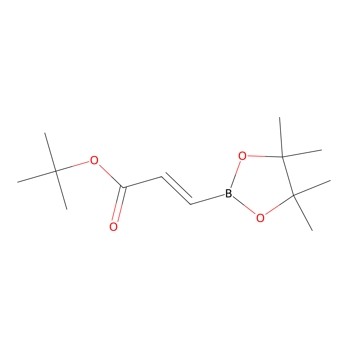 tert-butyl (2E)-3-(4,4,5,5-tetramethyl-1,3,2-dioxaborolan-2-yl)prop-2-enoate molecular structure, CAS 1608146-56-0