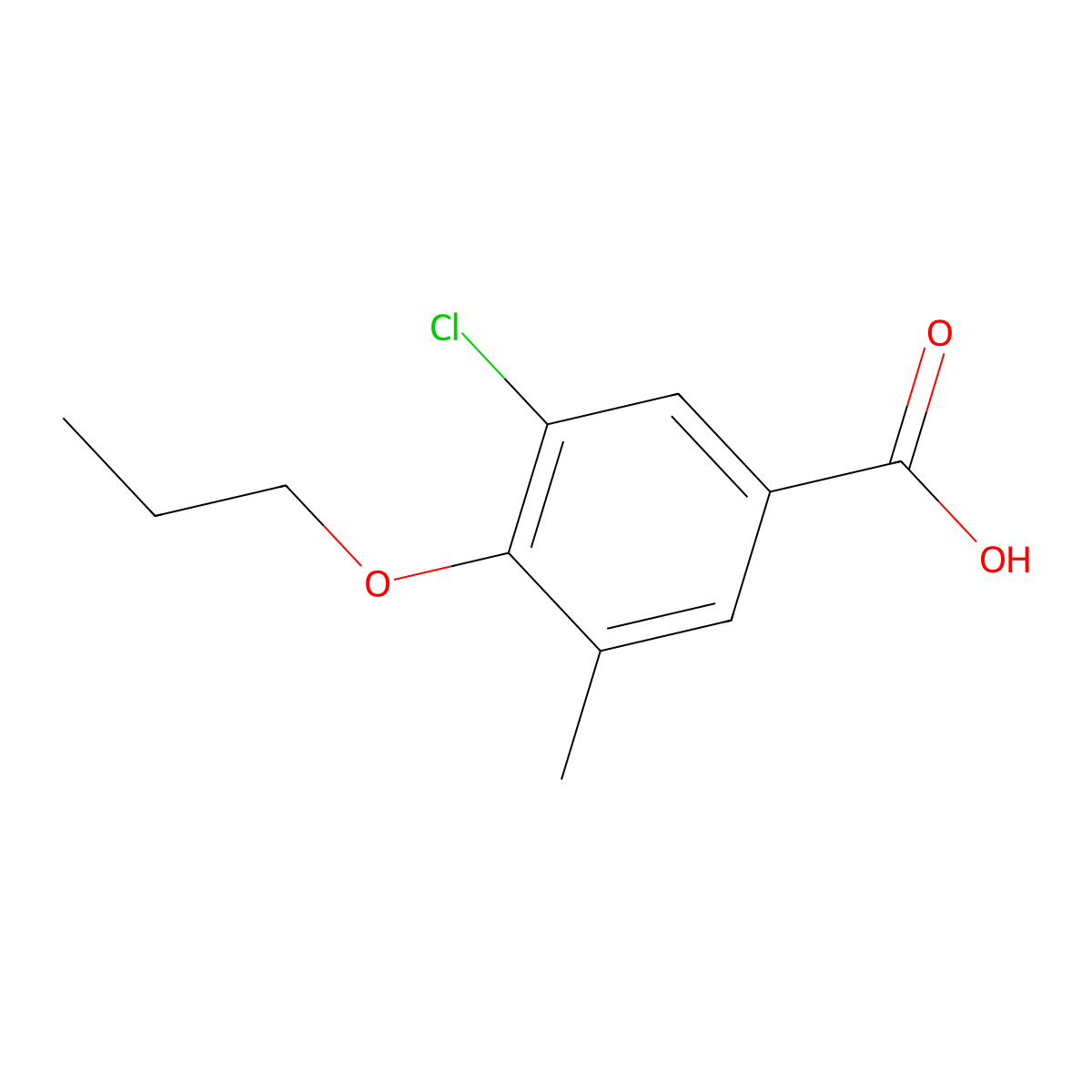 3-Chloro-5-methyl-4-propoxybenzoic acid molecular structure, CAS 1608148-19-1