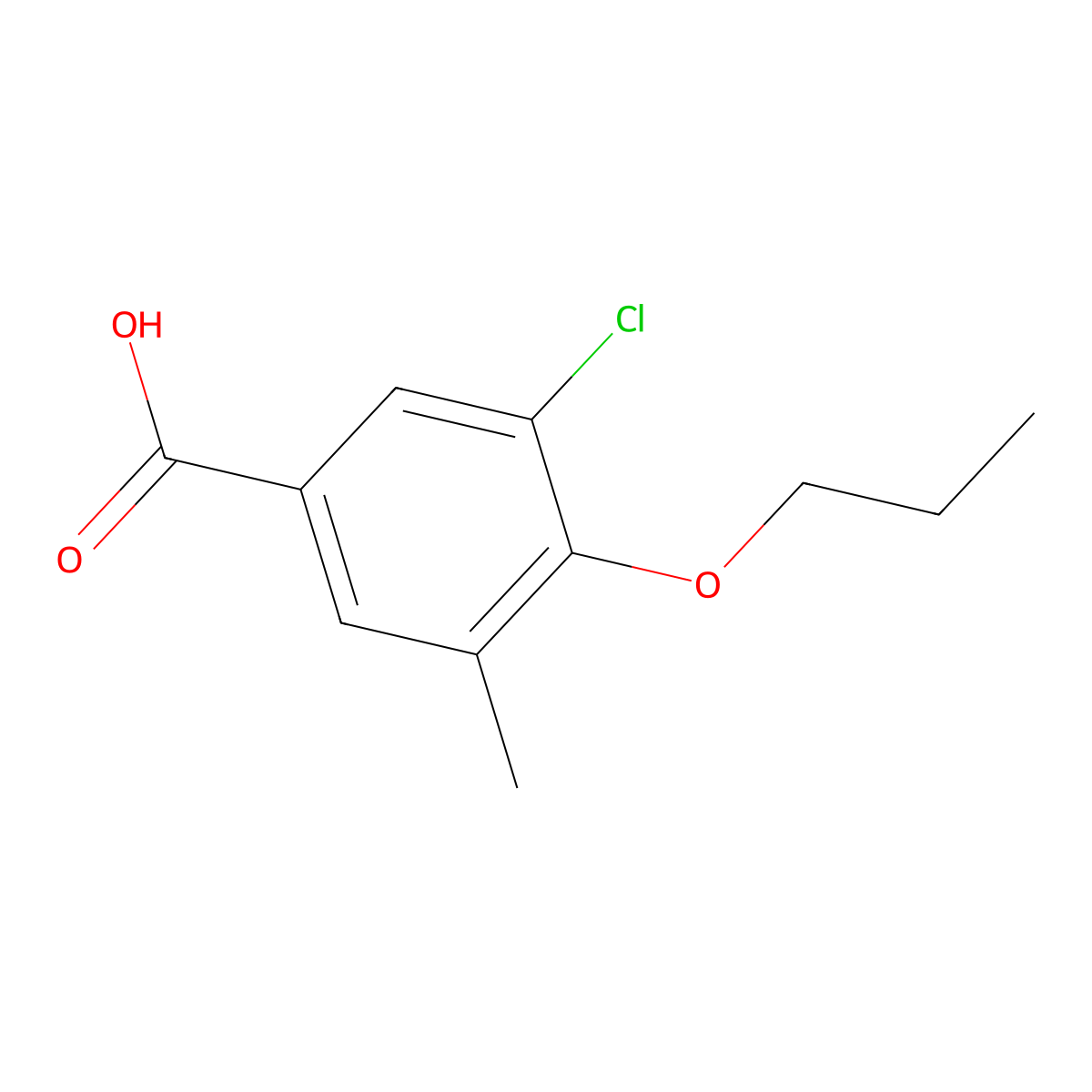 3-Chloro-5-methyl-4-propoxybenzoic acid molecular structure, CAS 1608148-19-1
