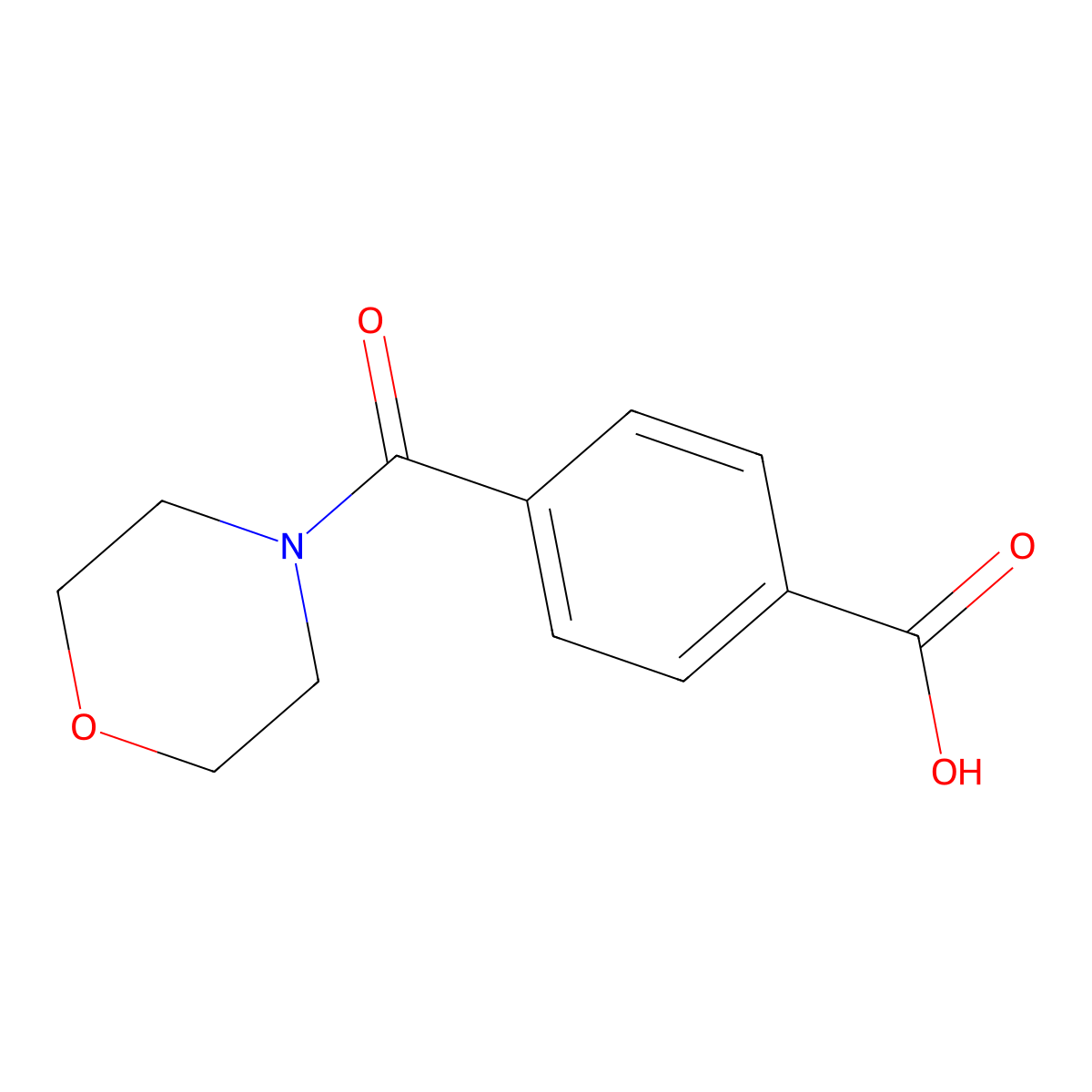 4-(Morpholine-4-carbonyl)benzoic acid molecular structure, CAS 160816-43-3