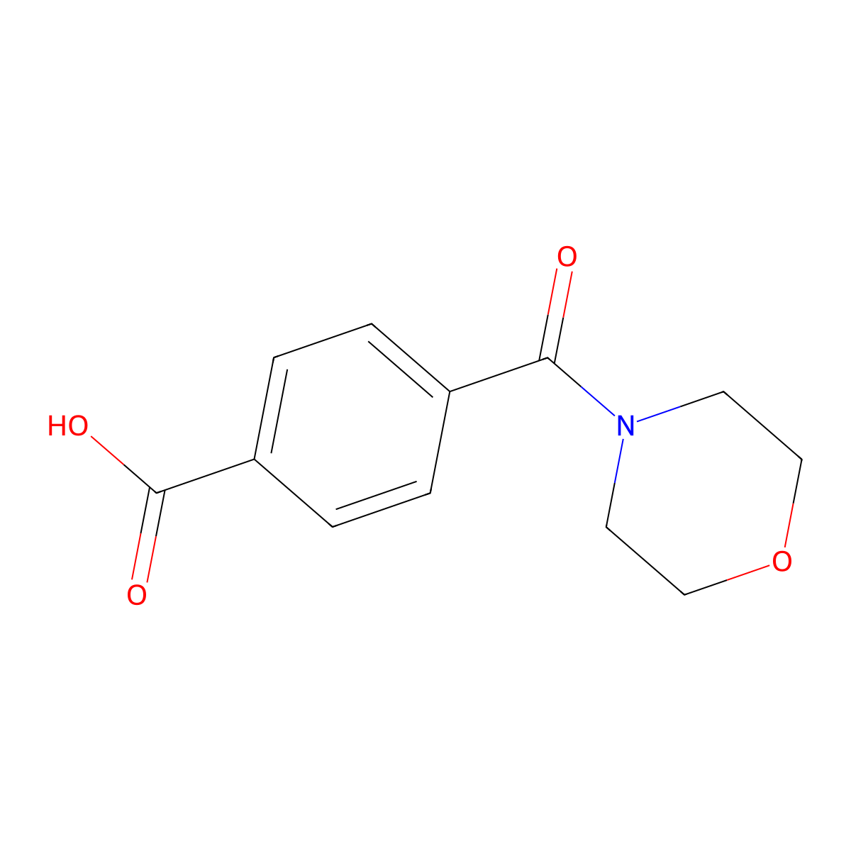 4-(Morpholine-4-carbonyl)benzoic acid molecular structure, CAS 160816-43-3
