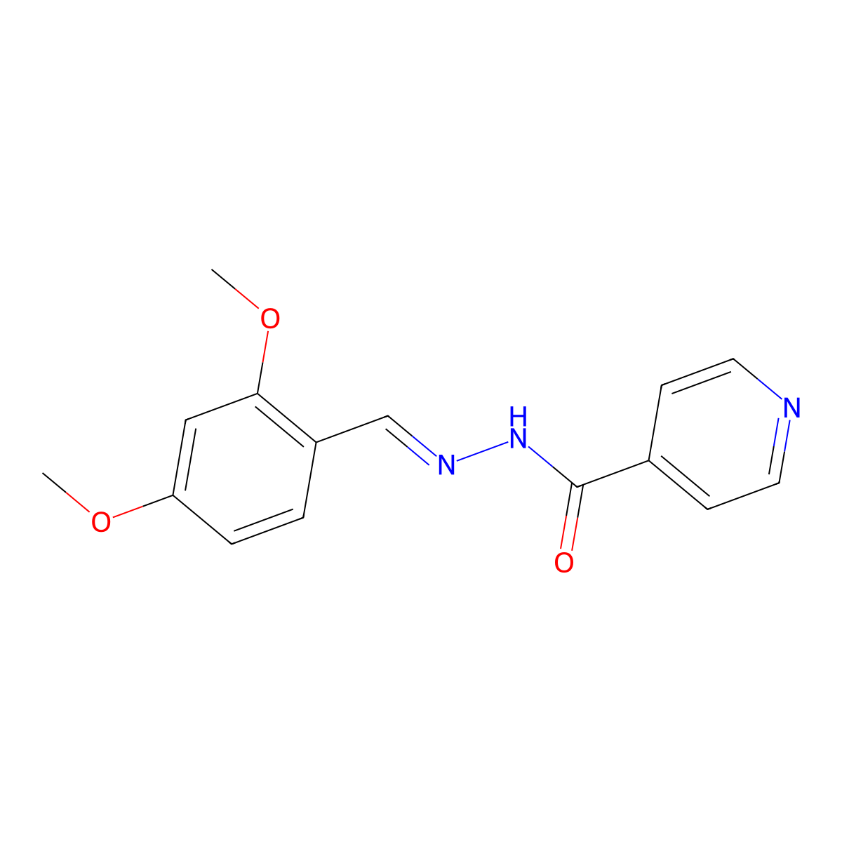 Isonicotinic(2,4-dimethoxybenzylidene)hydrazide molecular structure, CAS 160816-57-9