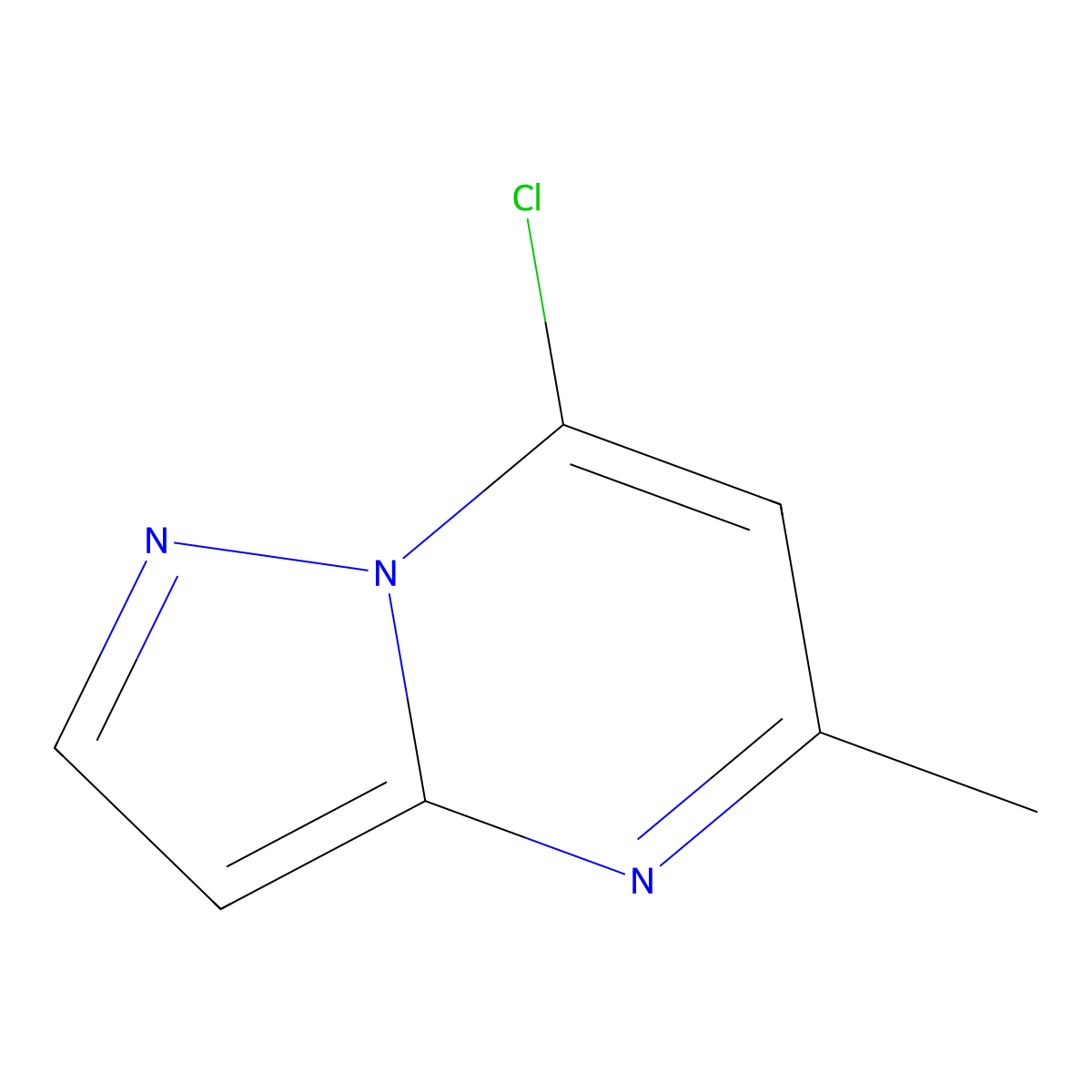 7-Chloro-5-methylpyrazolo[1,5-a]pyrimidine molecular structure, CAS 16082-27-2