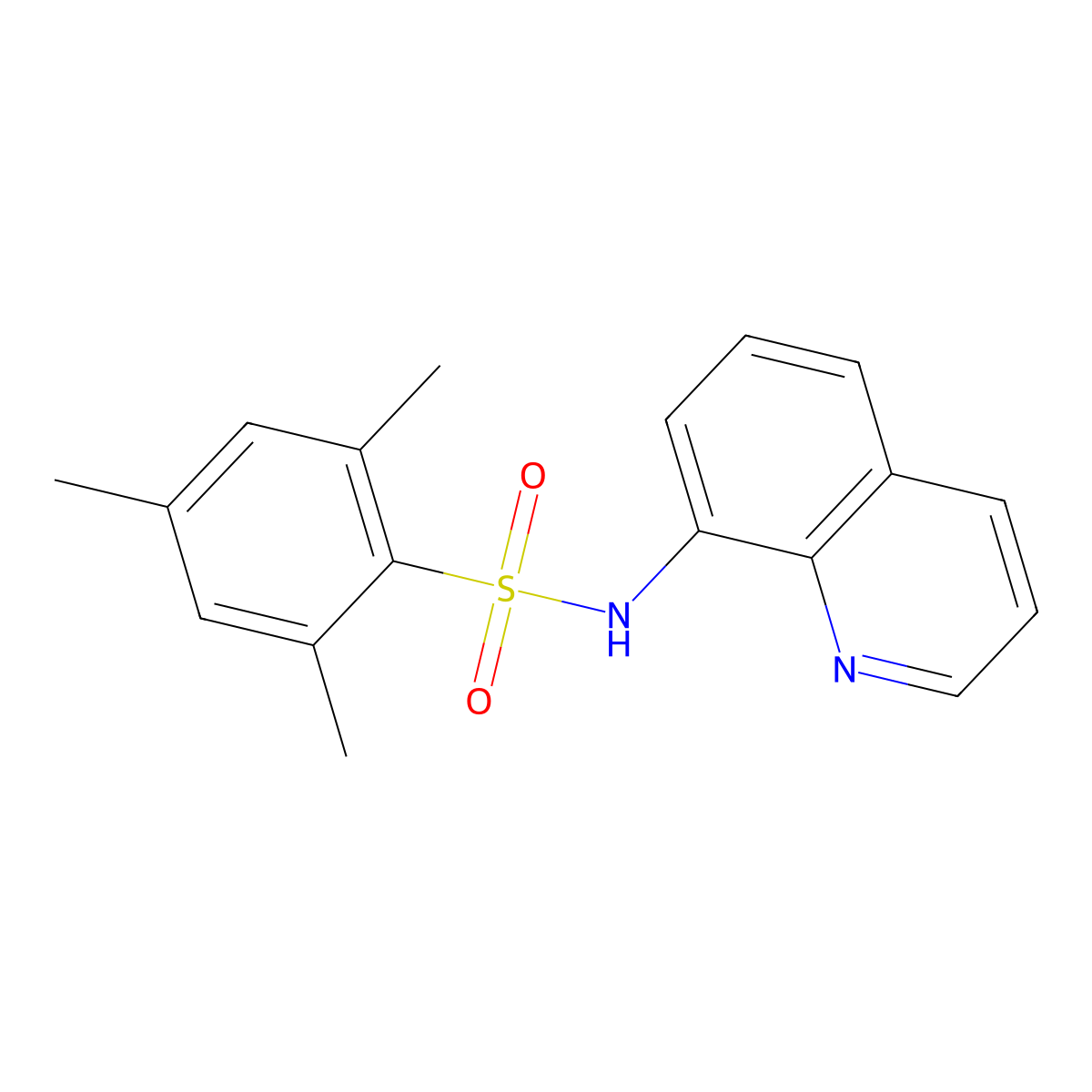 2,4,6-trimethyl-N-(quinolin-8-yl)benzene-1-sulfonamide molecular structure, CAS 16082-60-3