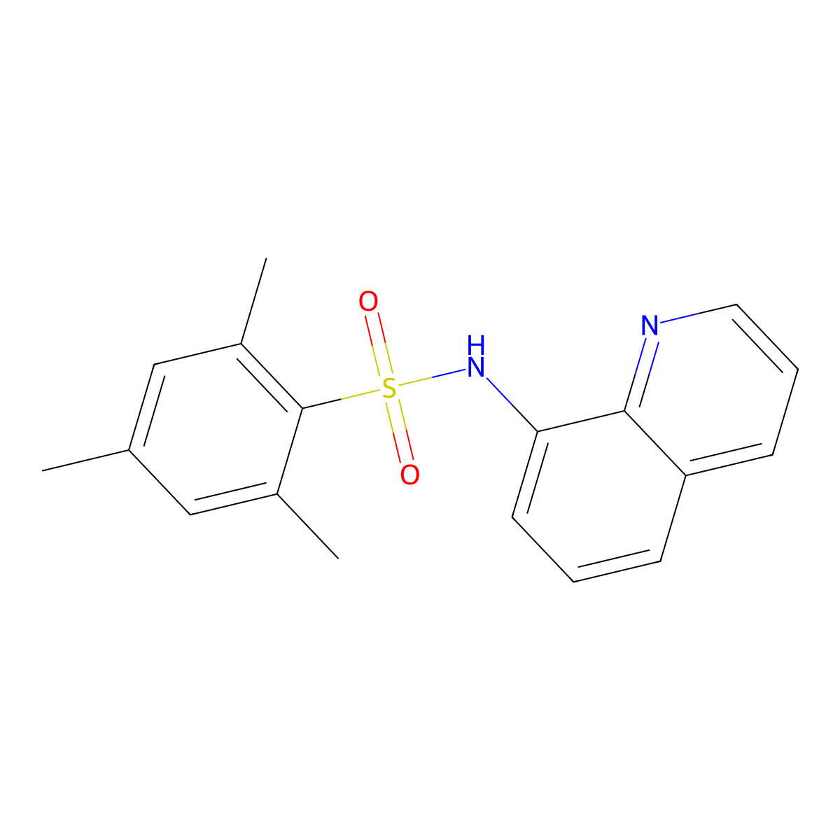 2,4,6-trimethyl-N-(quinolin-8-yl)benzene-1-sulfonamide molecular structure, CAS 16082-60-3