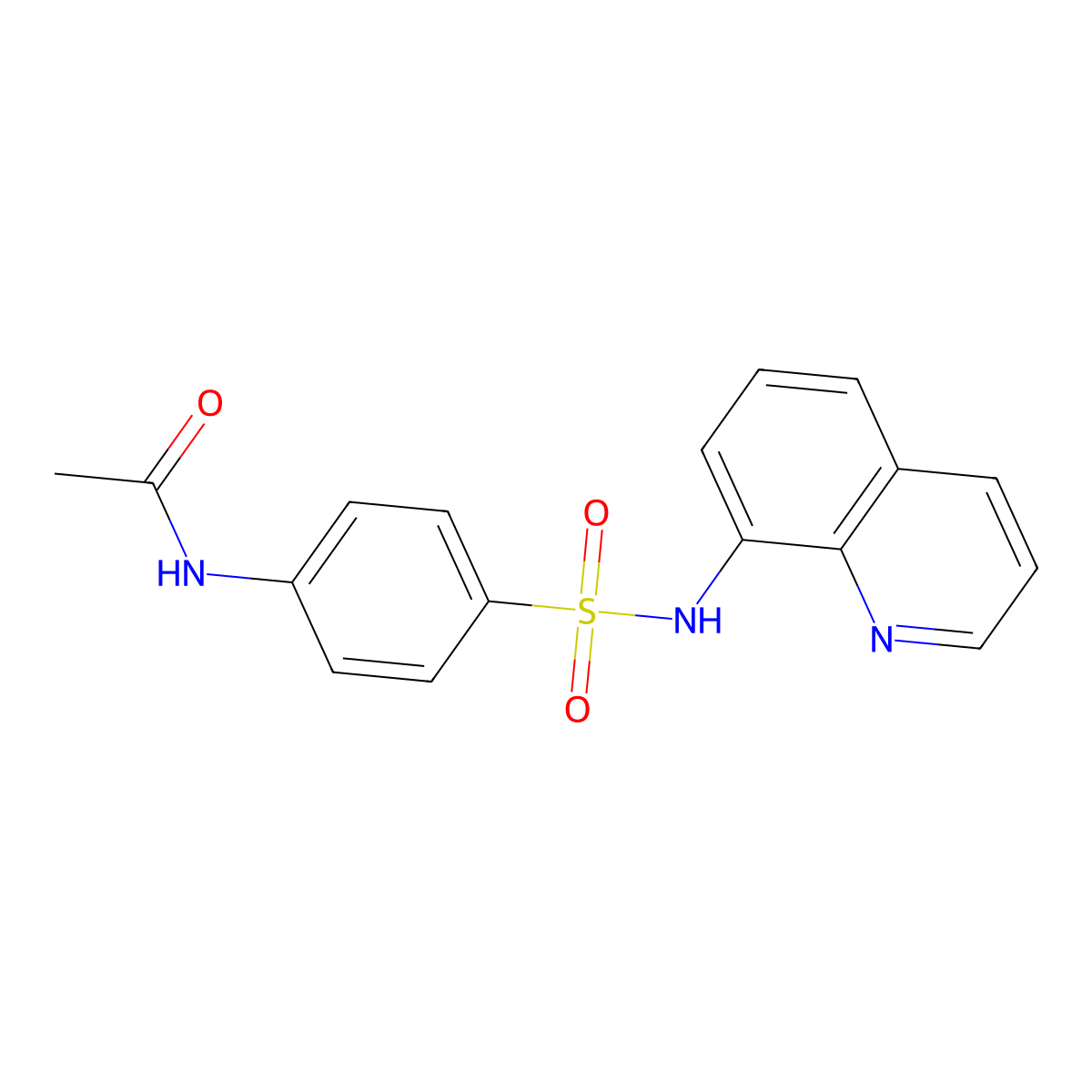 N-(4-((8-Quinolinylamino)sulfonyl)phenyl)acetamide molecular structure, CAS 16082-65-8