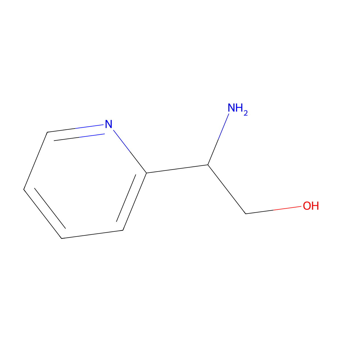 (R)-2-Amino-2-(2-pyridyl)ethanol molecular structure, CAS 160821-26-1