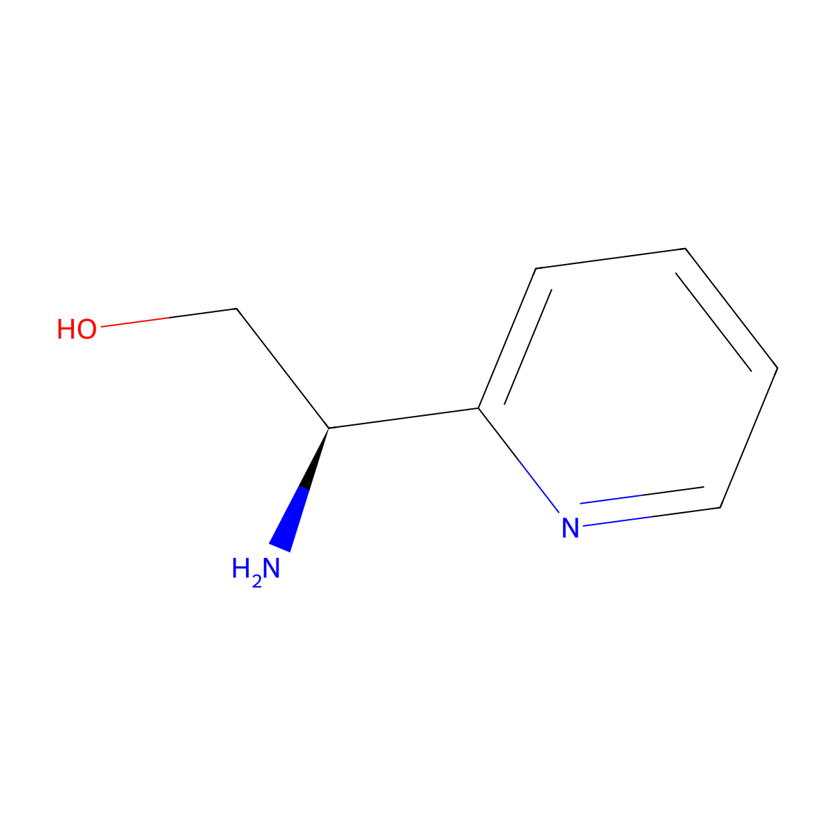 (R)-2-Amino-2-(2-pyridyl)ethanol molecular structure, CAS 160821-26-1