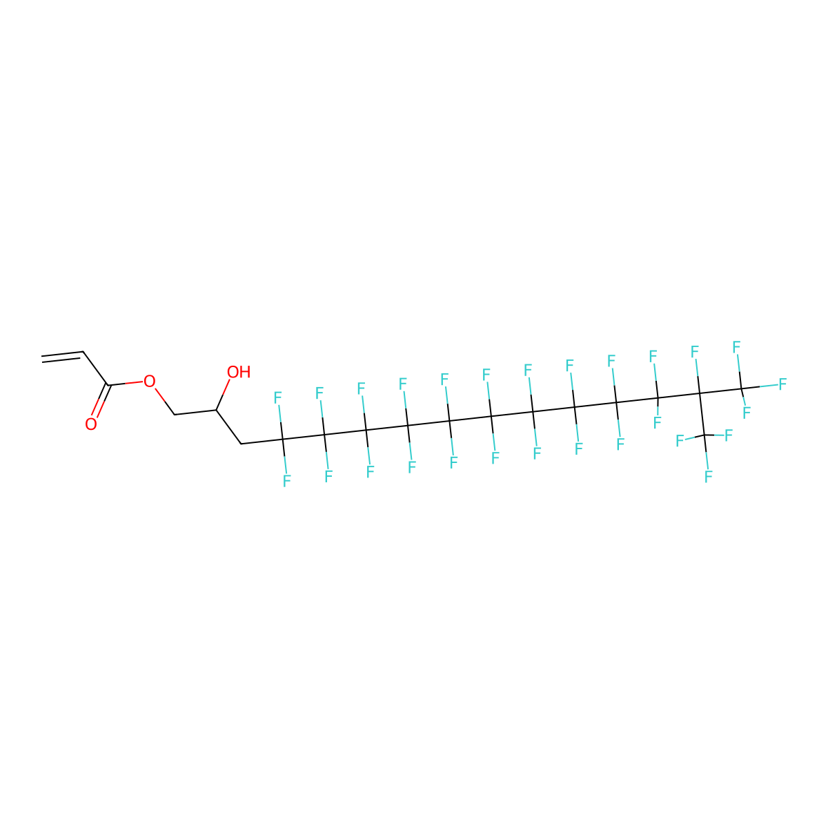 4,4,5,5,6,6,7,7,8,8,9,9,10,10,11,11,12,12,13,13,14,15,15,15-Tetracosafluoro-2-hydroxy-14-(trifluoromethyl)pentadecyl acrylate molecular structure, CAS 16083-87-7
