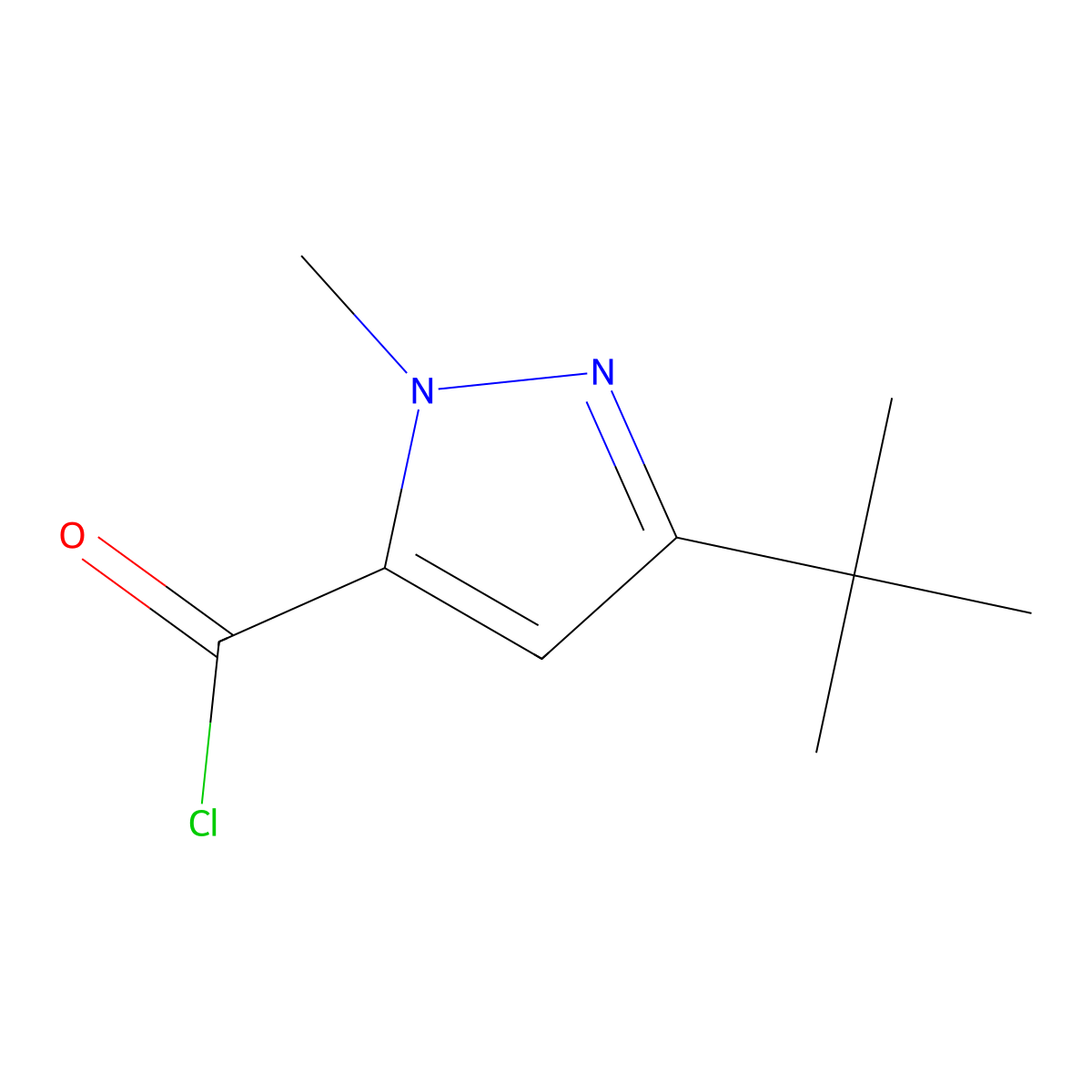 3-(Tert-Butyl)-1-Methyl-1H-Pyrazole-5-Carbonyl Chloride molecular structure, CAS 160842-62-6
