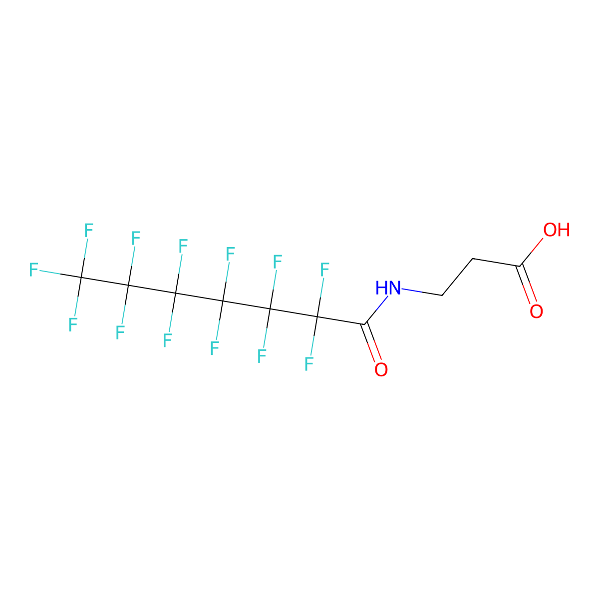 N-(Perfluoroheptanoyl)-3-aminopropanoic acid molecular structure, CAS 160845-44-3