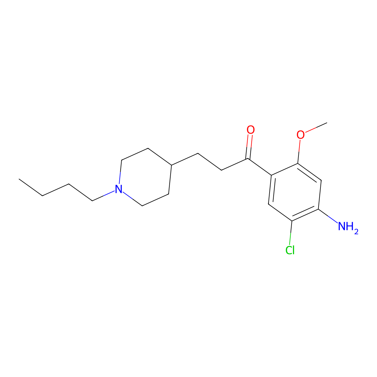 1-(4-Amino-5-chloro-2-methoxyphenyl)-3-(1-butyl-4-piperidinyl)-1-propanone molecular structure, CAS 160845-95-4