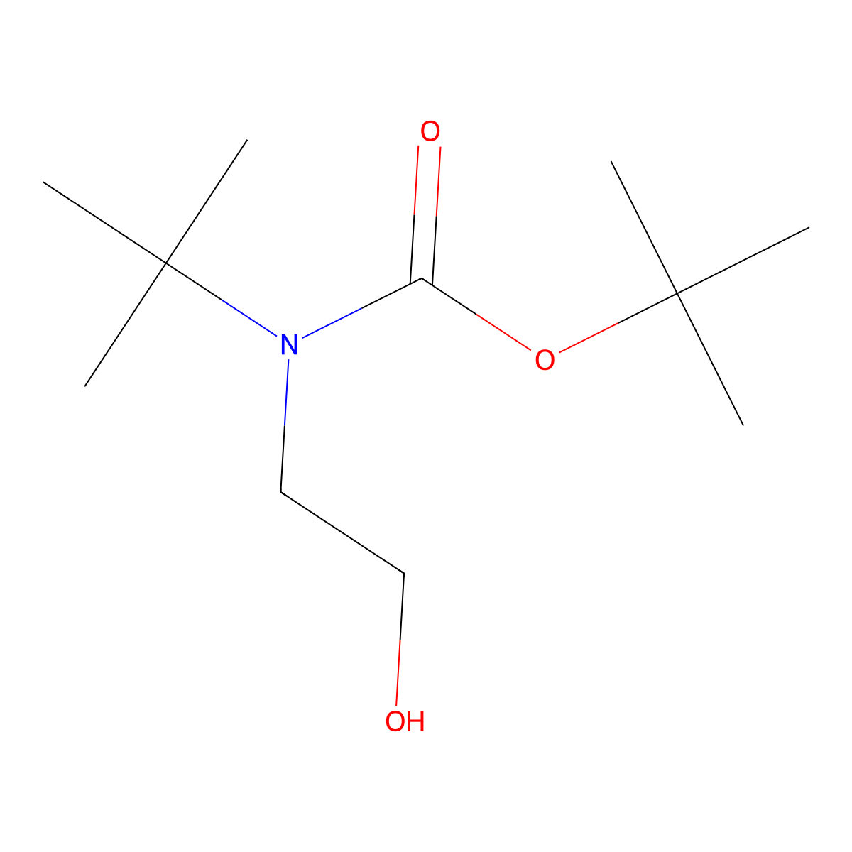 tert-butyl N-tert-butyl-N-(2-hydroxyethyl)carbamate molecular structure, CAS 1608459-93-3