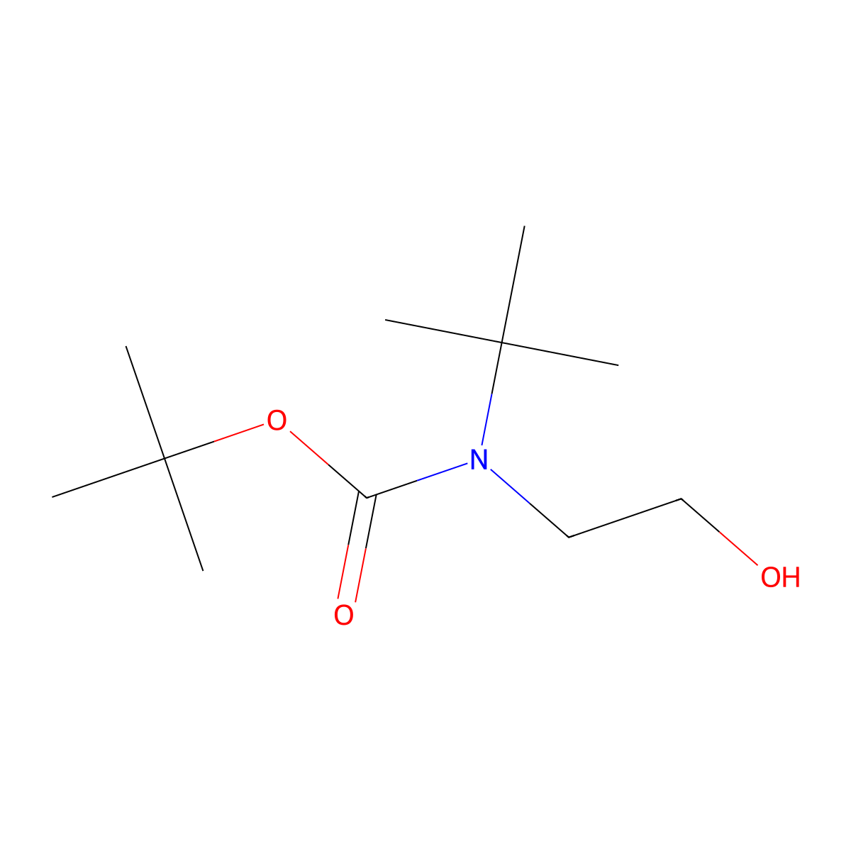 tert-butyl N-tert-butyl-N-(2-hydroxyethyl)carbamate molecular structure, CAS 1608459-93-3