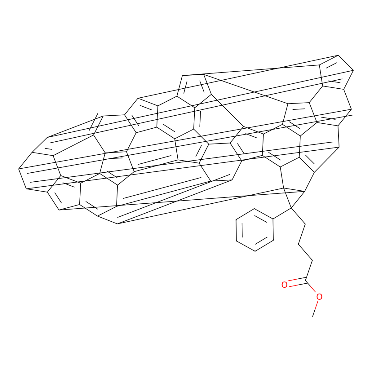3'H-Cyclopropa[1,9] [5,6]fullerene-C60-Ih-3'-butanoic acid 3'-phenyl methyl ester molecular structure, CAS 160848-21-5