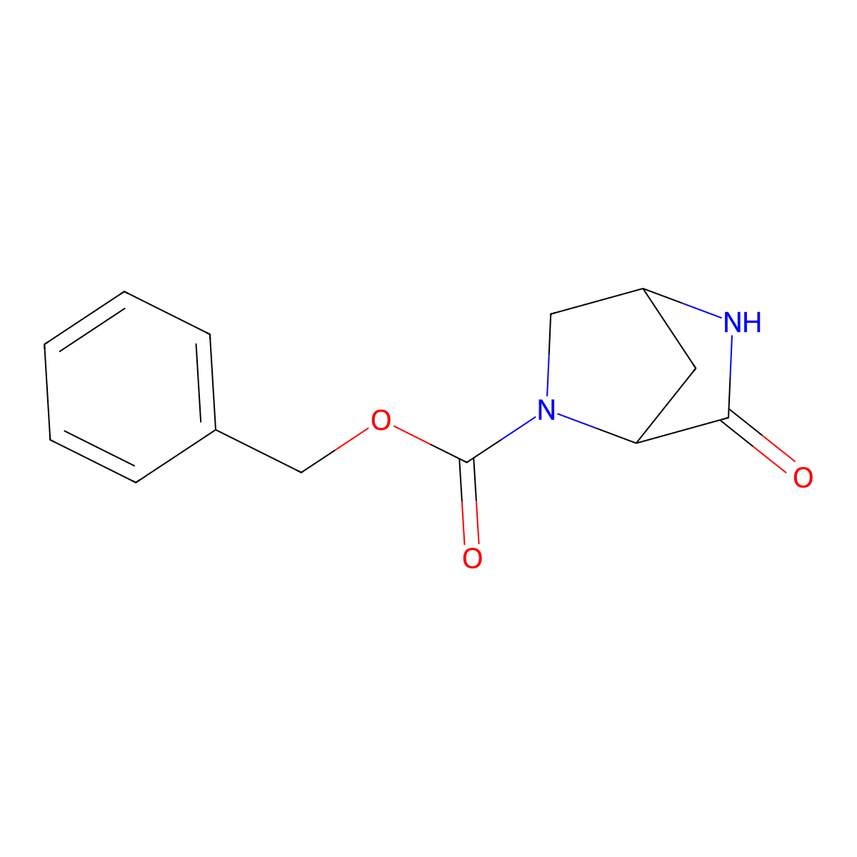 Benzyl (1R,4R)-6-oxo-2,5-diazabicyclo[2.2.1]heptane-2-carboxylate molecular structure, CAS 1608499-16-6