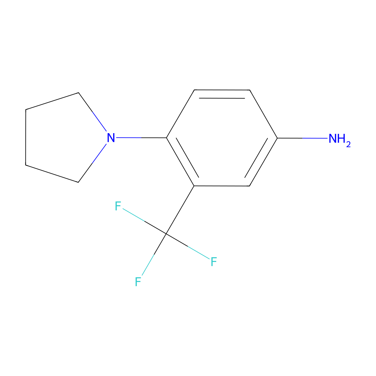 4-(Pyrrolidin-1-yl)-3-(trifluoromethyl)aniline molecular structure, CAS 16085-45-3