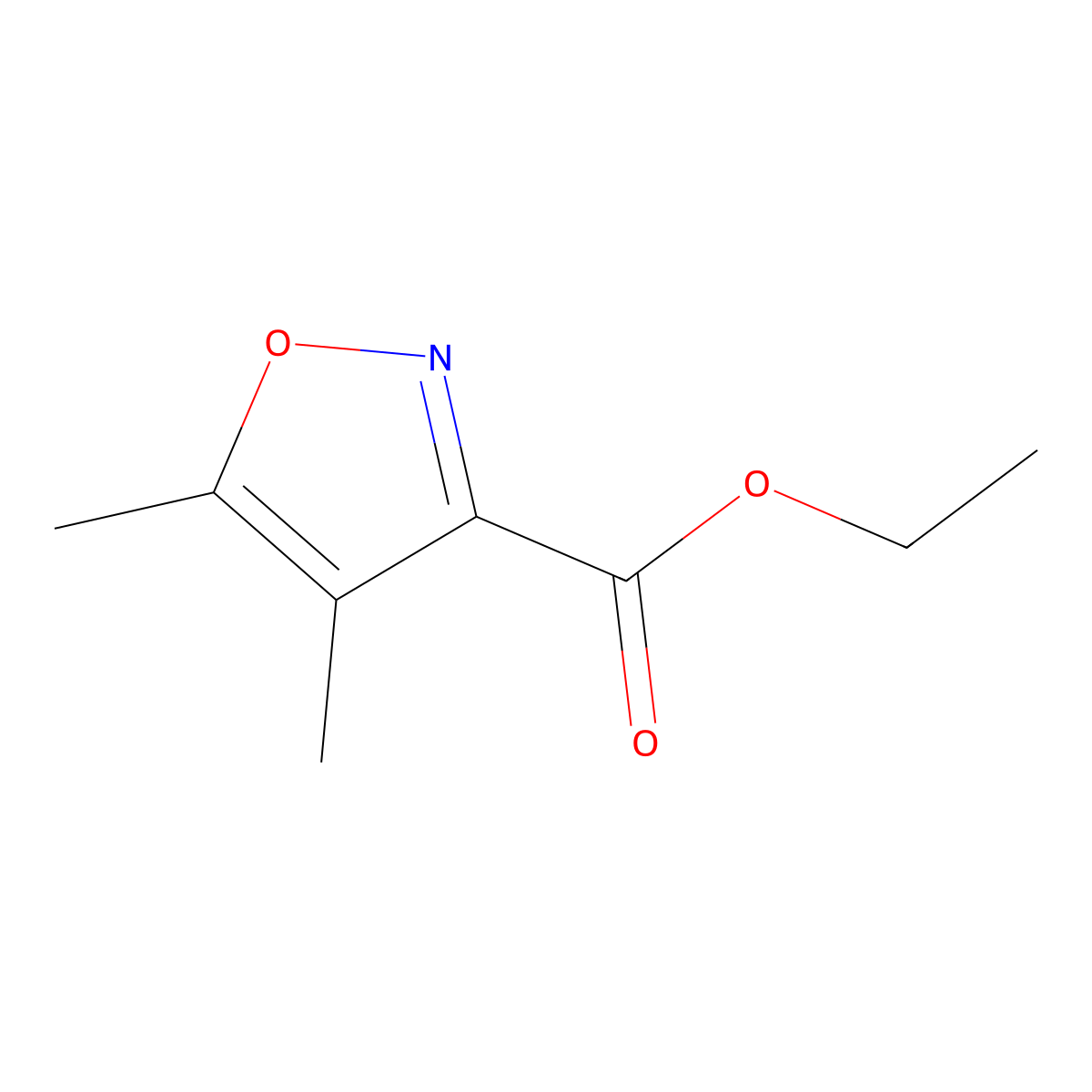 Ethyl 4,5-dimethylisoxazole-3-carboxylate molecular structure, CAS 160850-62-4
