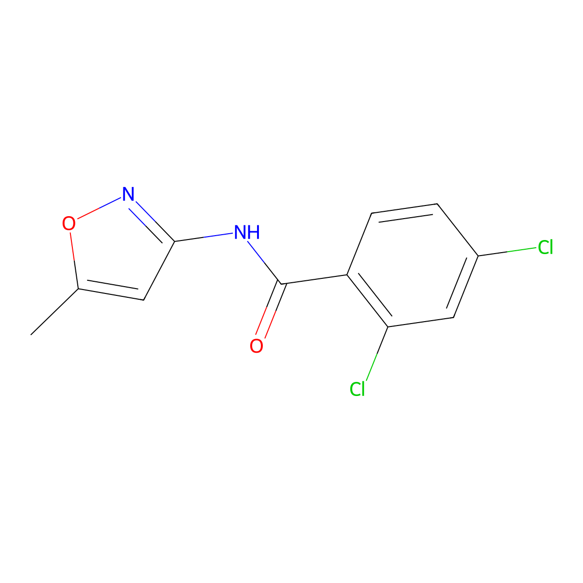 2,4-Dichloro-N-(5-methyl-3-isoxazolyl)benzamide molecular structure, CAS 160856-95-1