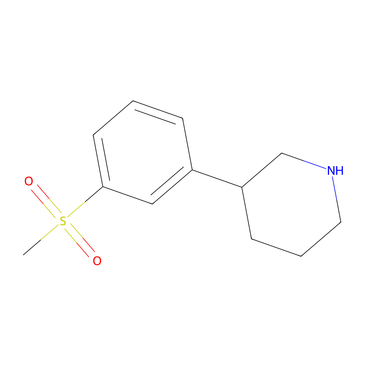 3-(3-(Methylsulfonyl)phenyl)piperidine molecular structure, CAS 160866-61-5