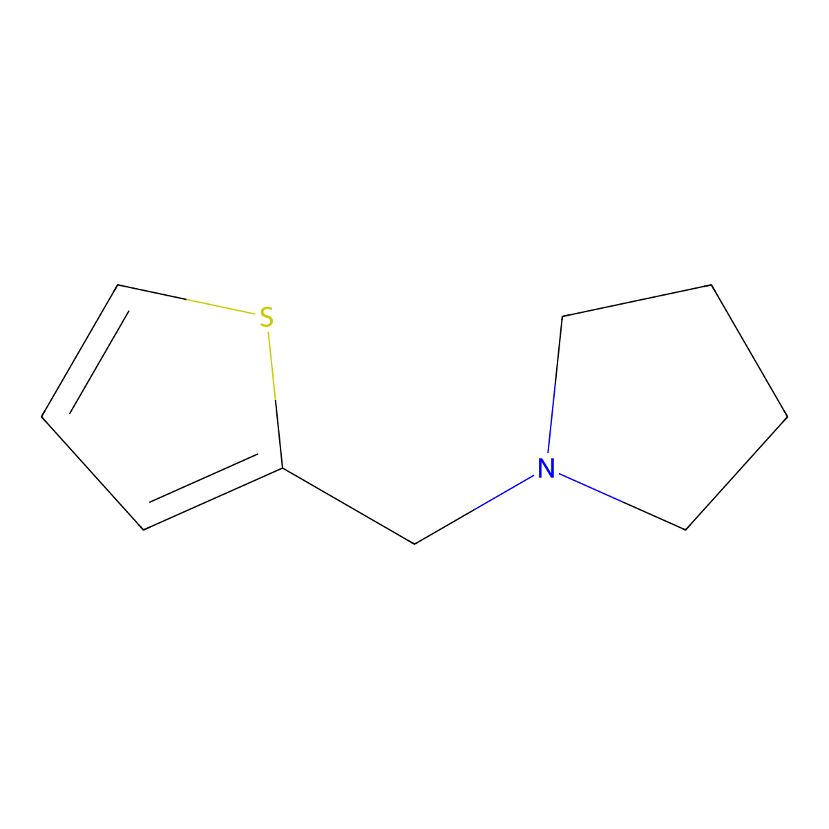 1-(Thiophen-2-ylmethyl)pyrrolidine molecular structure, CAS 16087-92-6