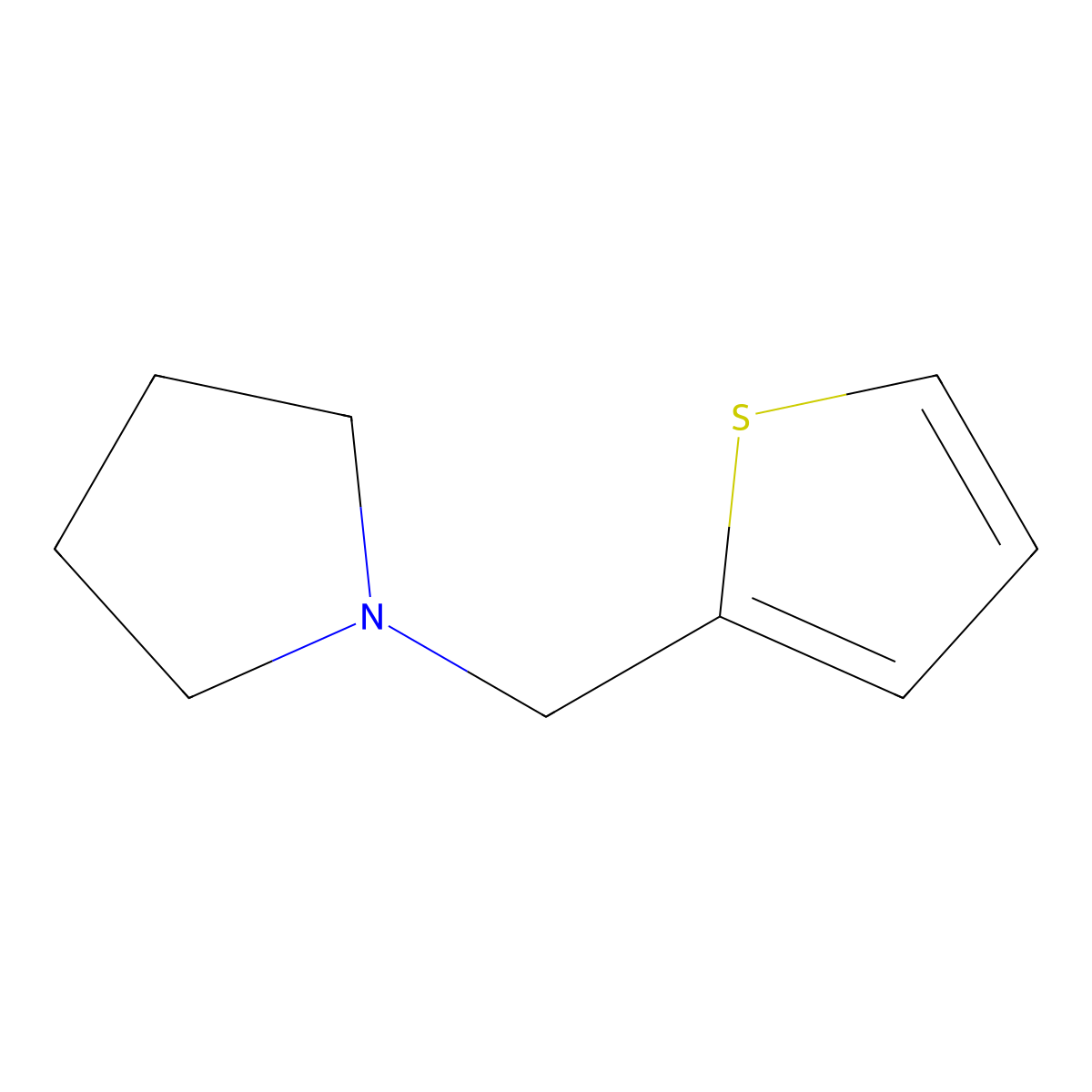 1-(Thiophen-2-ylmethyl)pyrrolidine molecular structure, CAS 16087-92-6