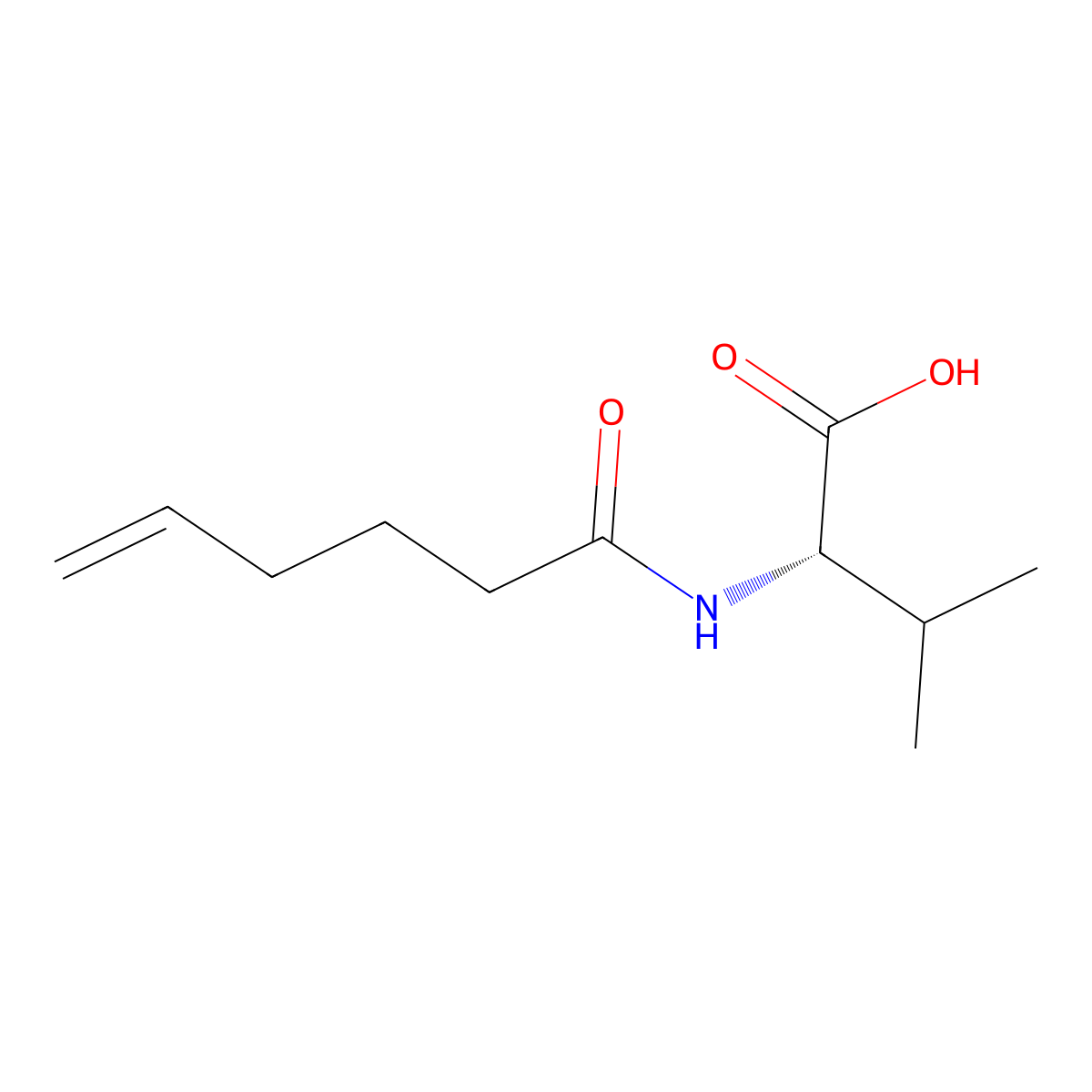 (2S)-2-(hex-5-enamido)-3-methylbutanoic acid molecular structure, CAS 1608762-58-8