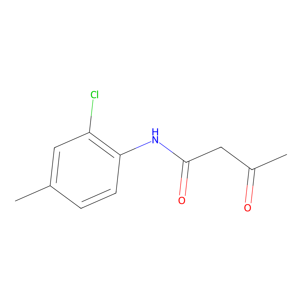 N-(2-chloro-4-methylphenyl)-3-oxobutanamide molecular structure, CAS 160878-27-3
