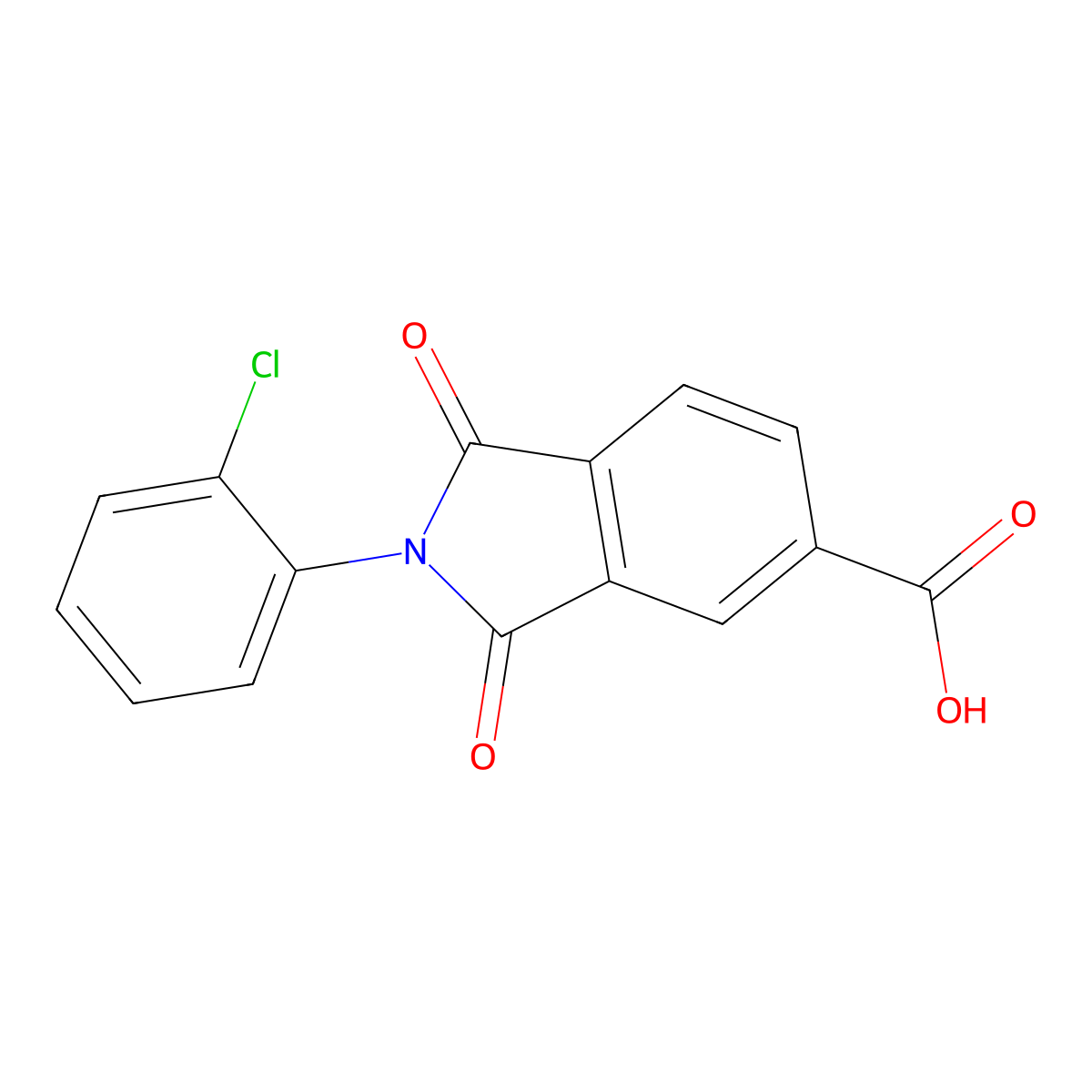 2-(2-Chloro-phenyl)-1,3-dioxo-2,3-dihydro-1H-isoindole-5-carboxylic acid molecular structure, CAS 160878-86-4