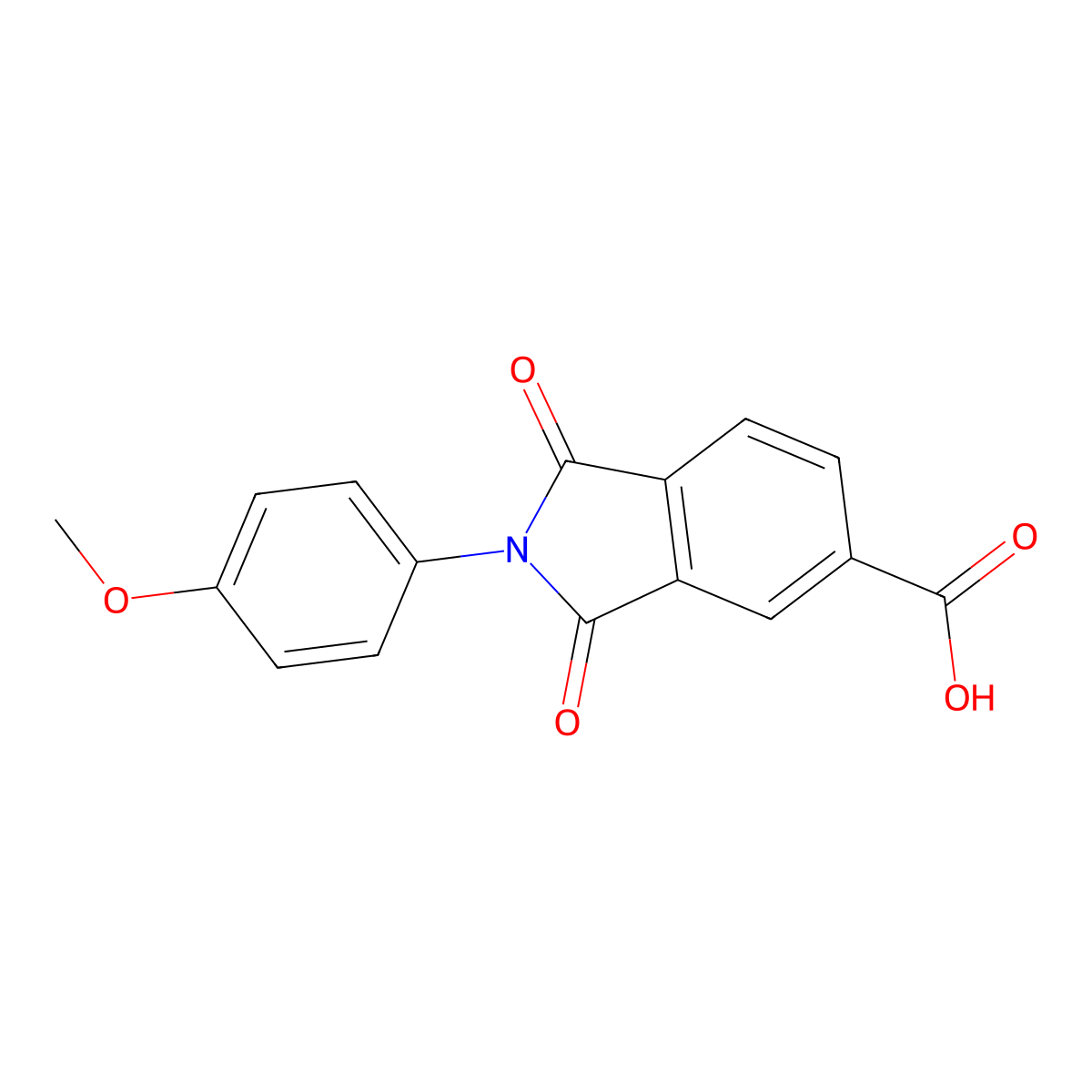 2-(4-Methoxyphenyl)-1,3-dioxoisoindoline-5-carboxylic acid molecular structure, CAS 160878-87-5