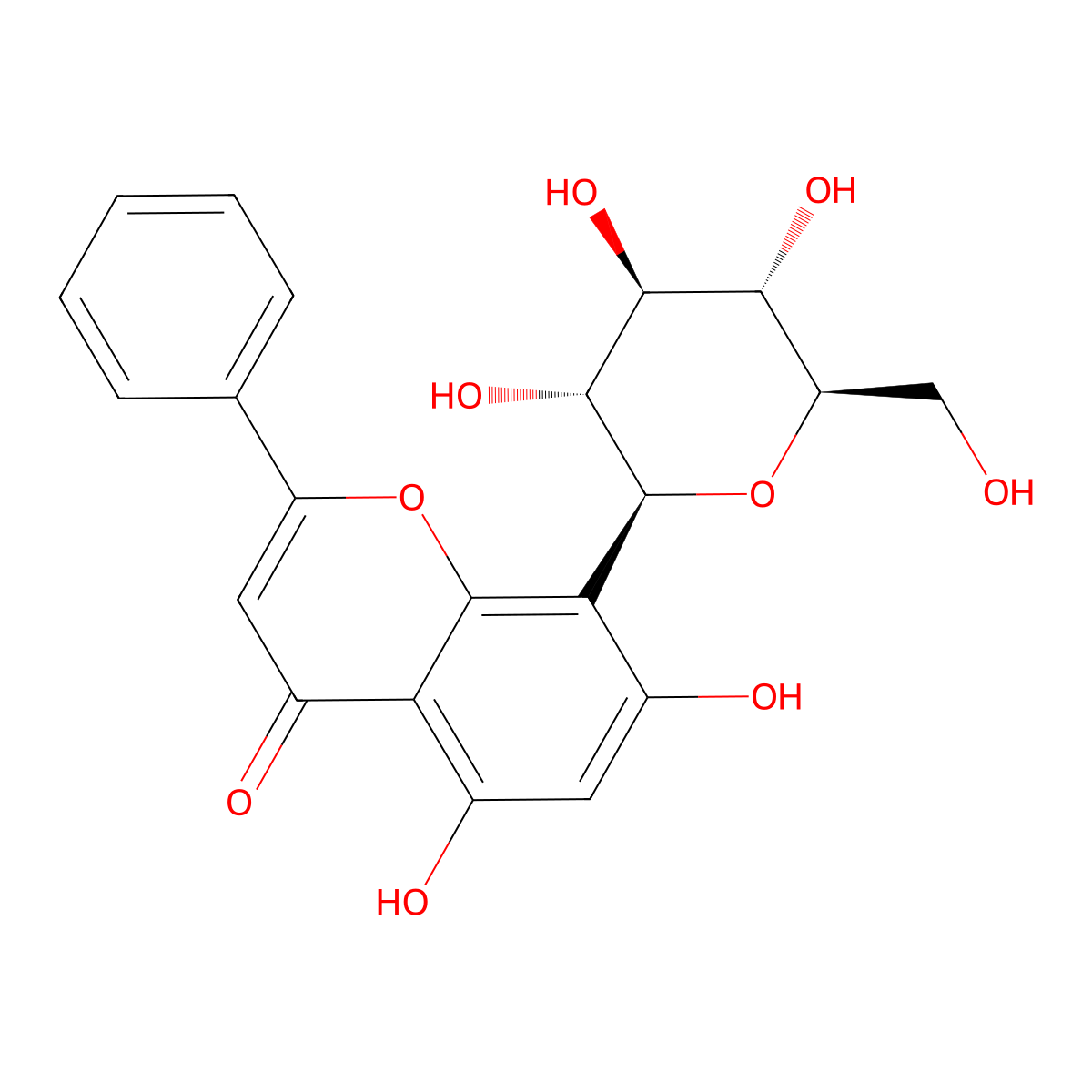 8-C-glucosyl chrysin molecular structure, CAS 160880-89-7