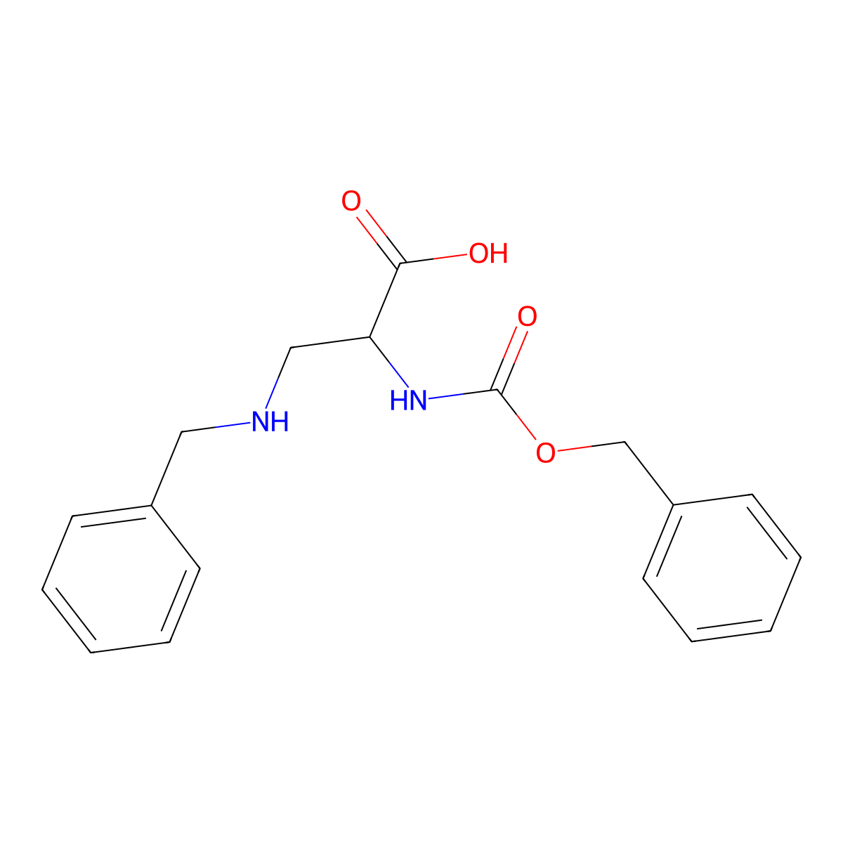 (S)-3-(benzylamino)-2-(benzyloxycarbonylamino)propanoic acid molecular structure, CAS 160885-24-5