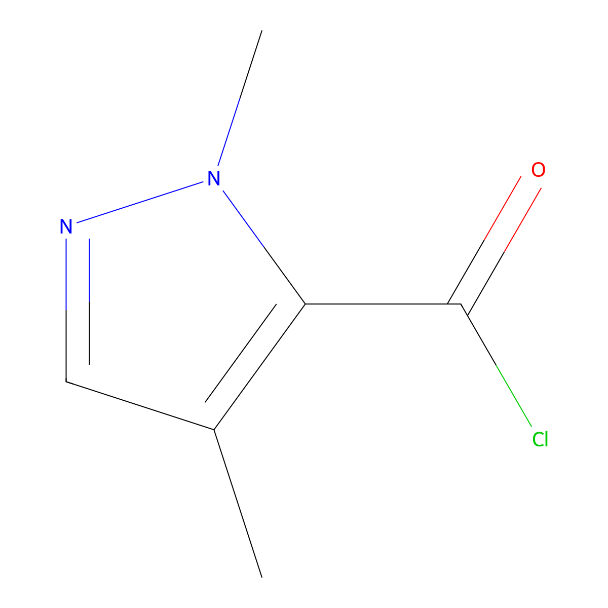 1,4-dimethyl-1H-pyrazole-5-carbonyl chloride molecular structure, CAS 160886-90-8