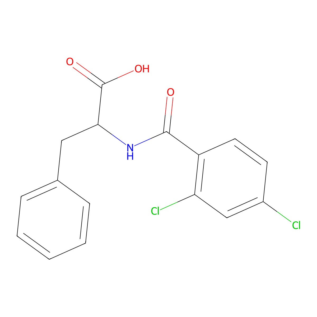 rel-(2R)-2-[(2,4-dichlorophenyl)formamido]-3-phenylpropanoic acid molecular structure, CAS 1608864-30-7