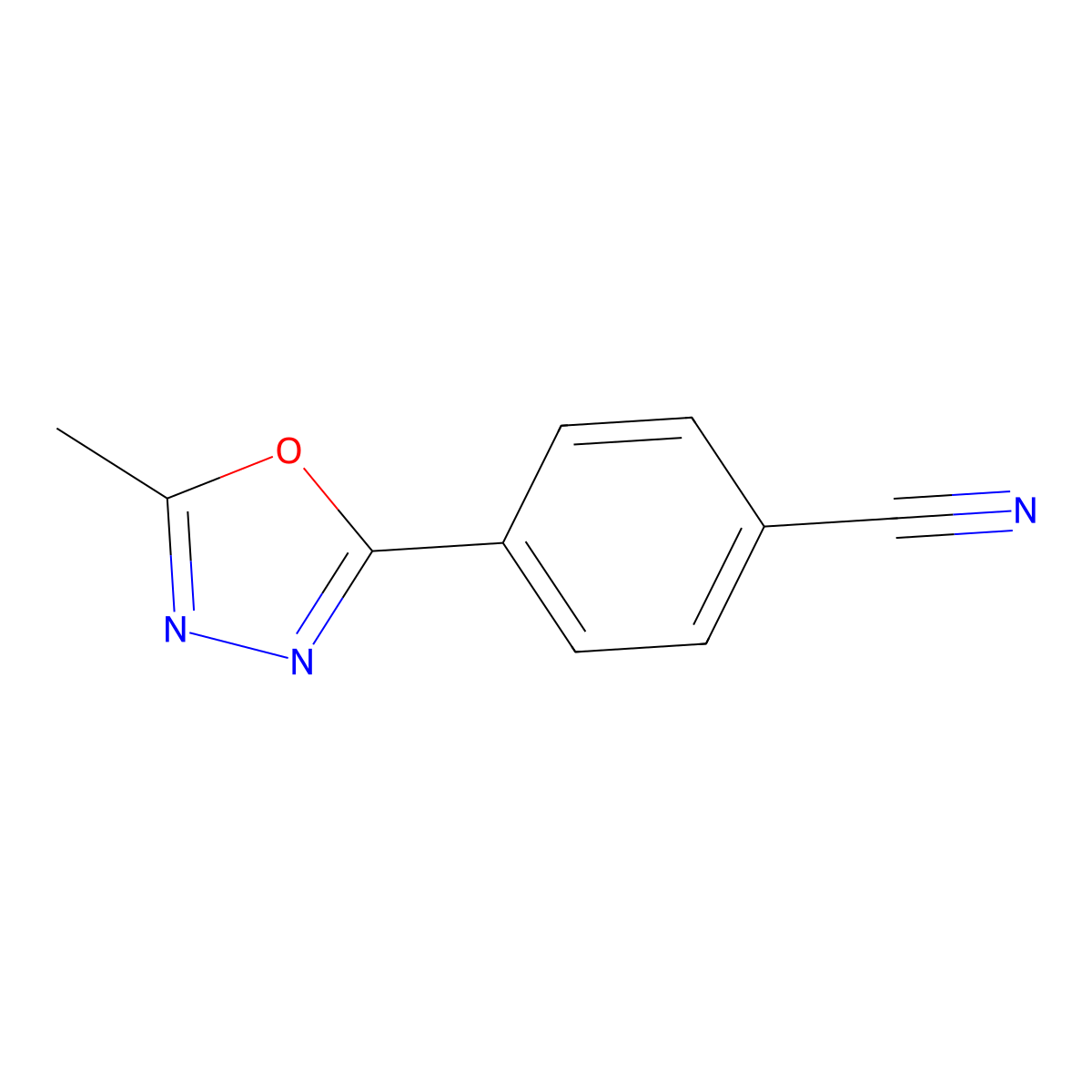 4-(5-Methyl-1,3,4-oxadiazol-2-yl)benzonitrile molecular structure, CAS 160890-96-0