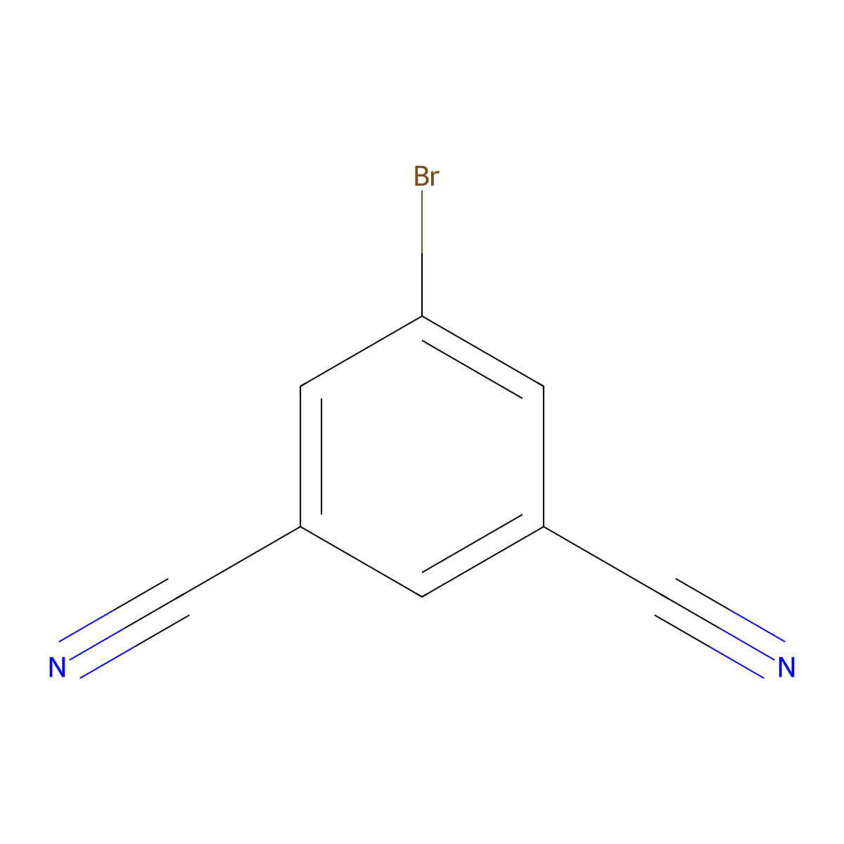 5-Bromobenzene-1,3-dicarbonitrile molecular structure, CAS 160892-07-9