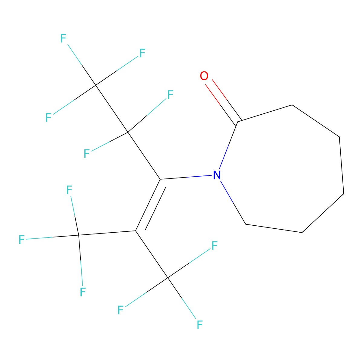 1-[3,3,3-Trifluoro-1-(1,1,2,2,2-pentafluoroethyl)-2-(trifluoromethyl)-1-propenyl]-2-azepanone molecular structure, CAS 160892-46-6
