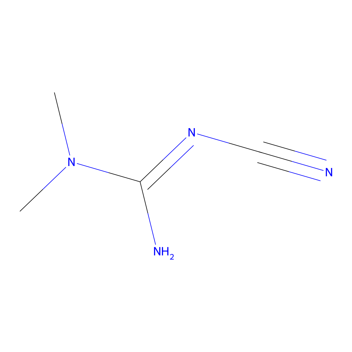 1-Cyano-3,3-dimethylguanidine molecular structure, CAS 1609-06-9