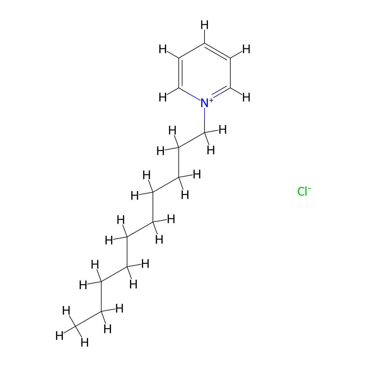 Pyridinium, 1-decyl-, chloride (1:1) molecular structure, CAS 1609-21-8