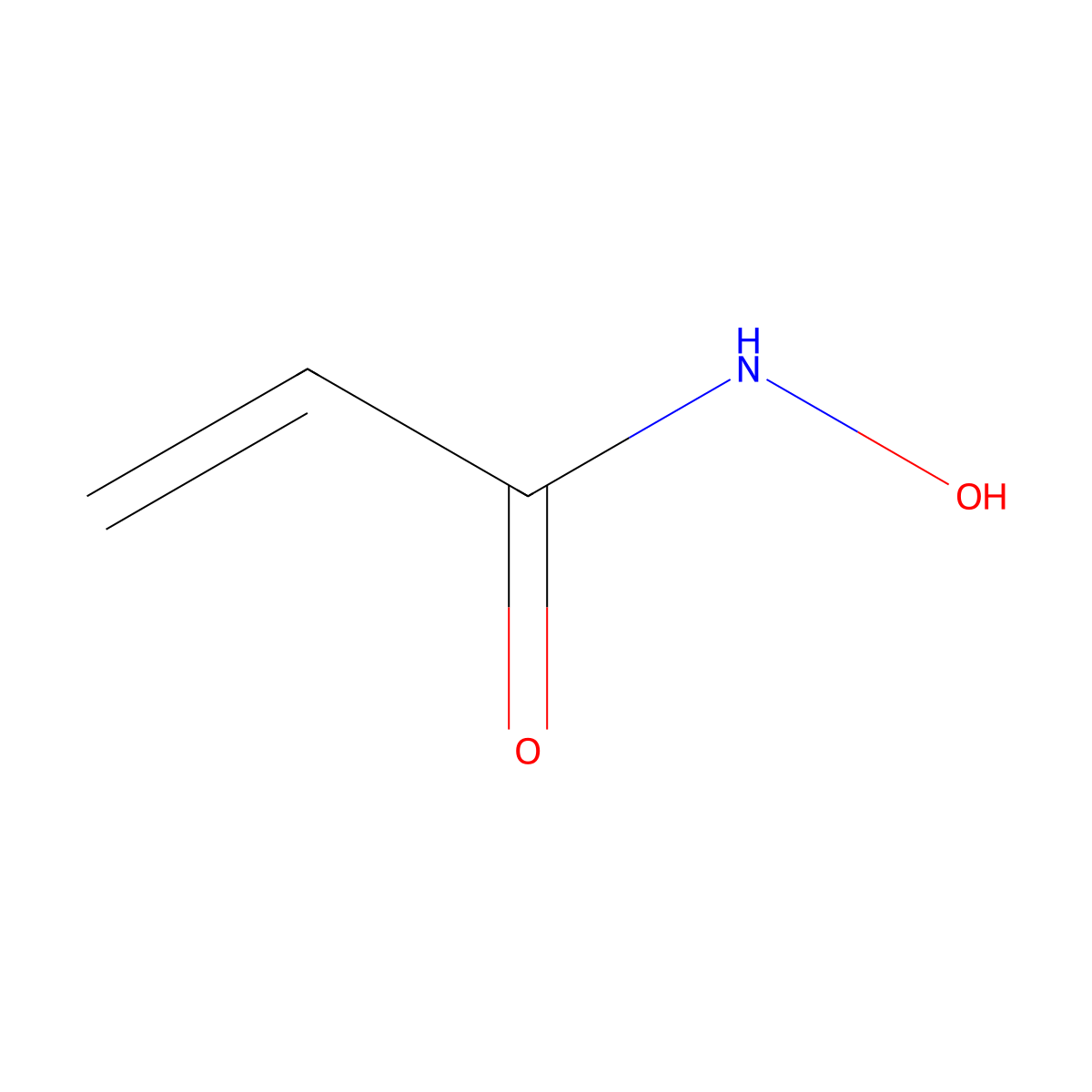 N-Hydroxyprop-2-enamide molecular structure, CAS 1609-28-5
