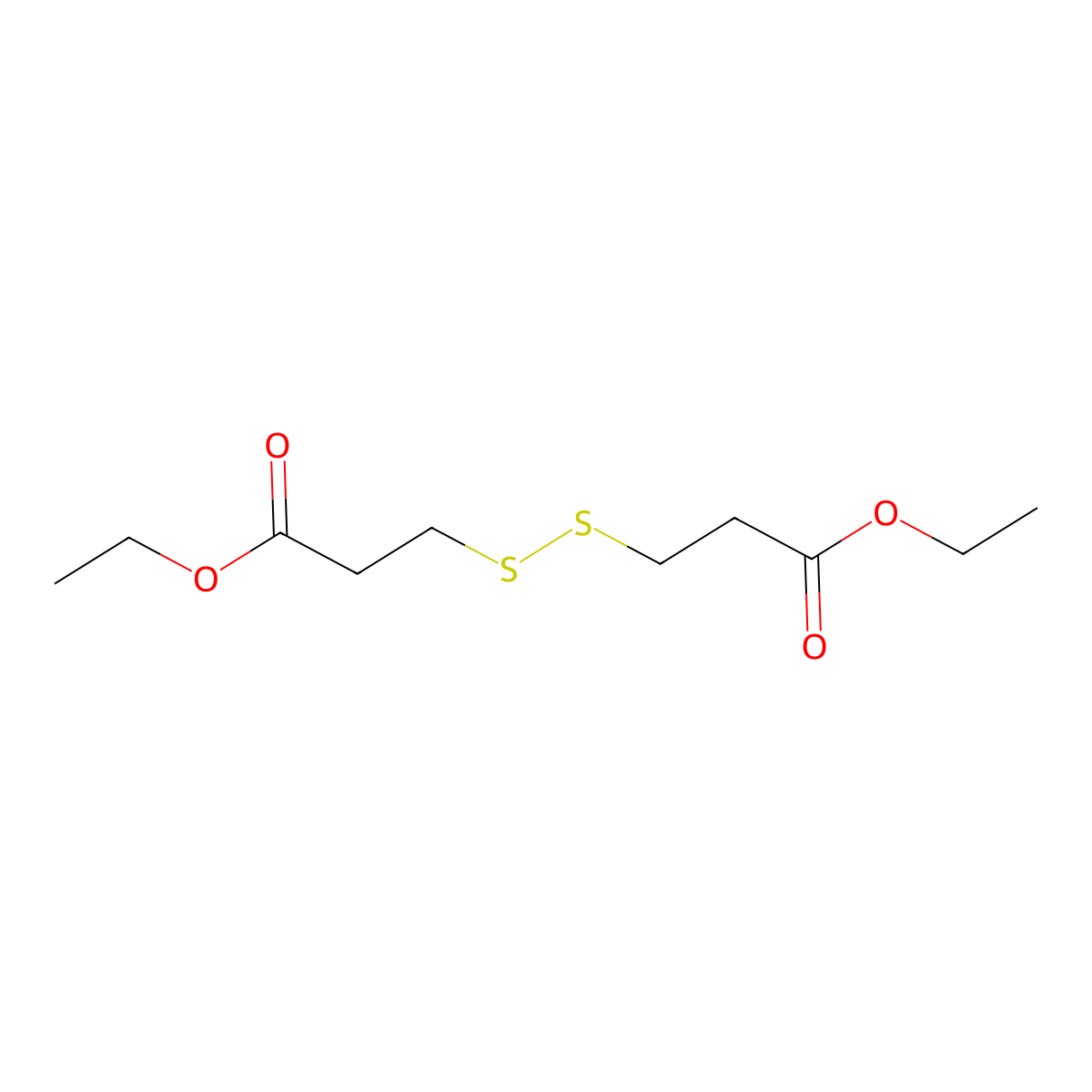 Propanoic acid, 3,3'-dithiobis-, 1,1'-diethyl ester molecular structure, CAS 1609-40-1