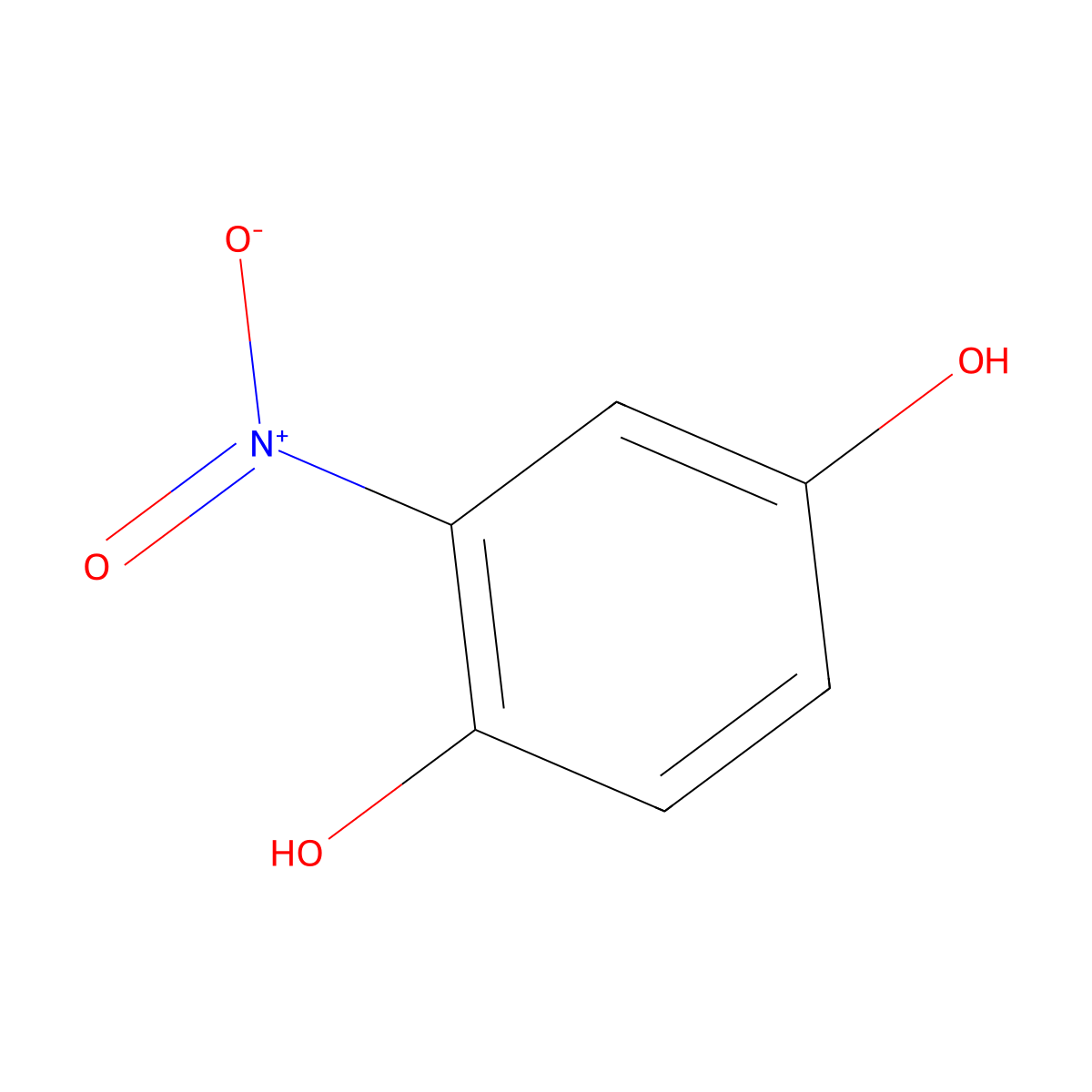 1,4-Benzenediol, 2-nitro- molecular structure, CAS 16090-33-8