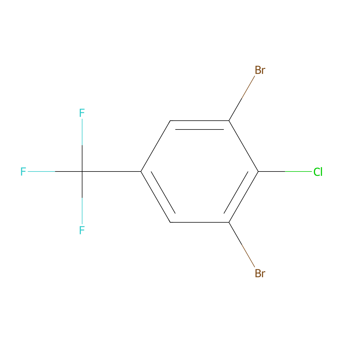 1,3-Dibromo-2-chloro-5-(trifluoromethyl)benzene molecular structure, CAS 1609019-46-6