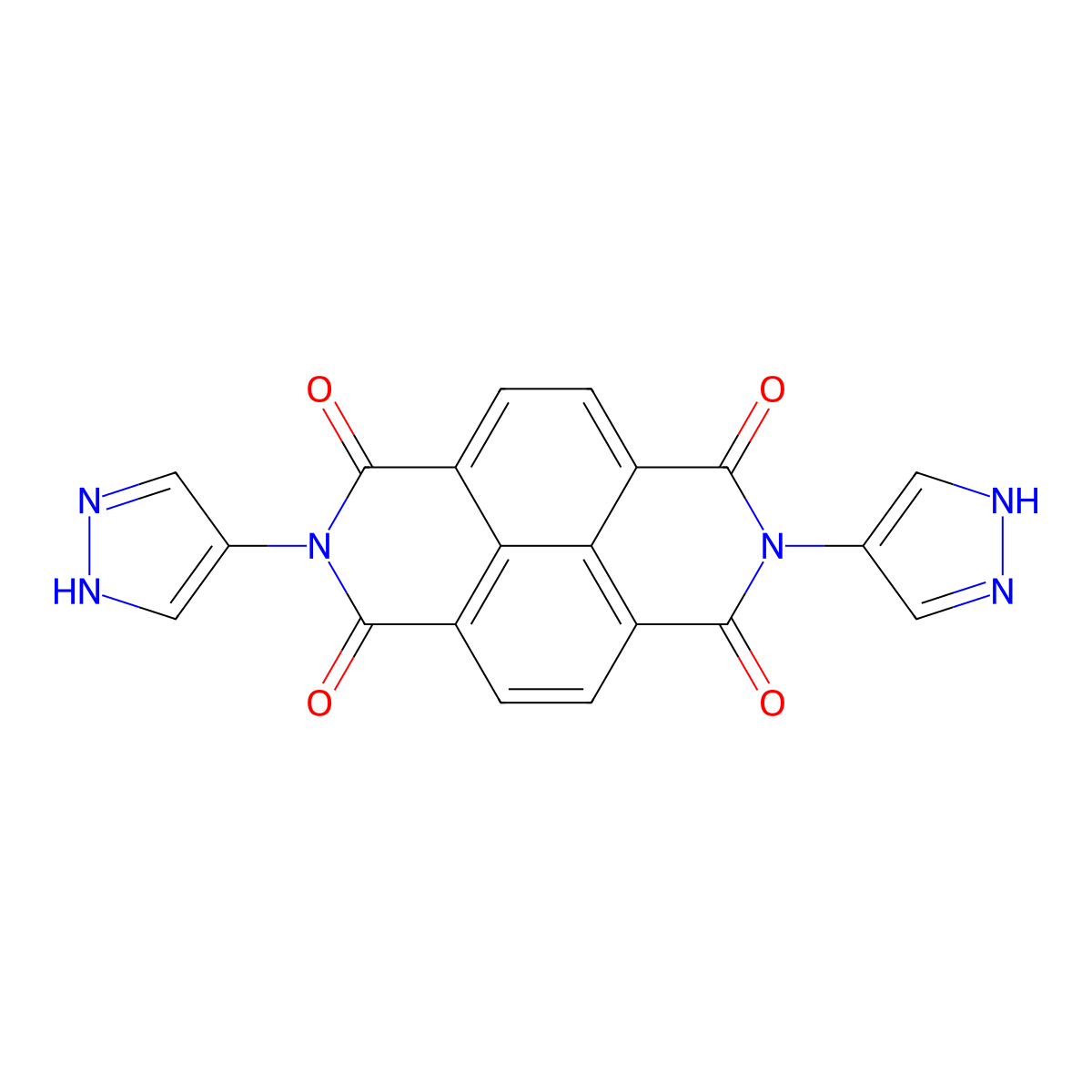2,7-Di(1H-pyrazol-4-yl)benzo[lmn][3,8]phenanthroline-1,3,6,8(2H,7H)-tetraone molecular structure, CAS 1609036-16-9