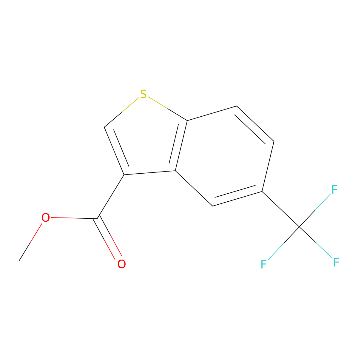 Methyl5-(trifluoromethyl)-1-benzothiophene-3-carboxylate molecular structure, CAS 1609047-18-8