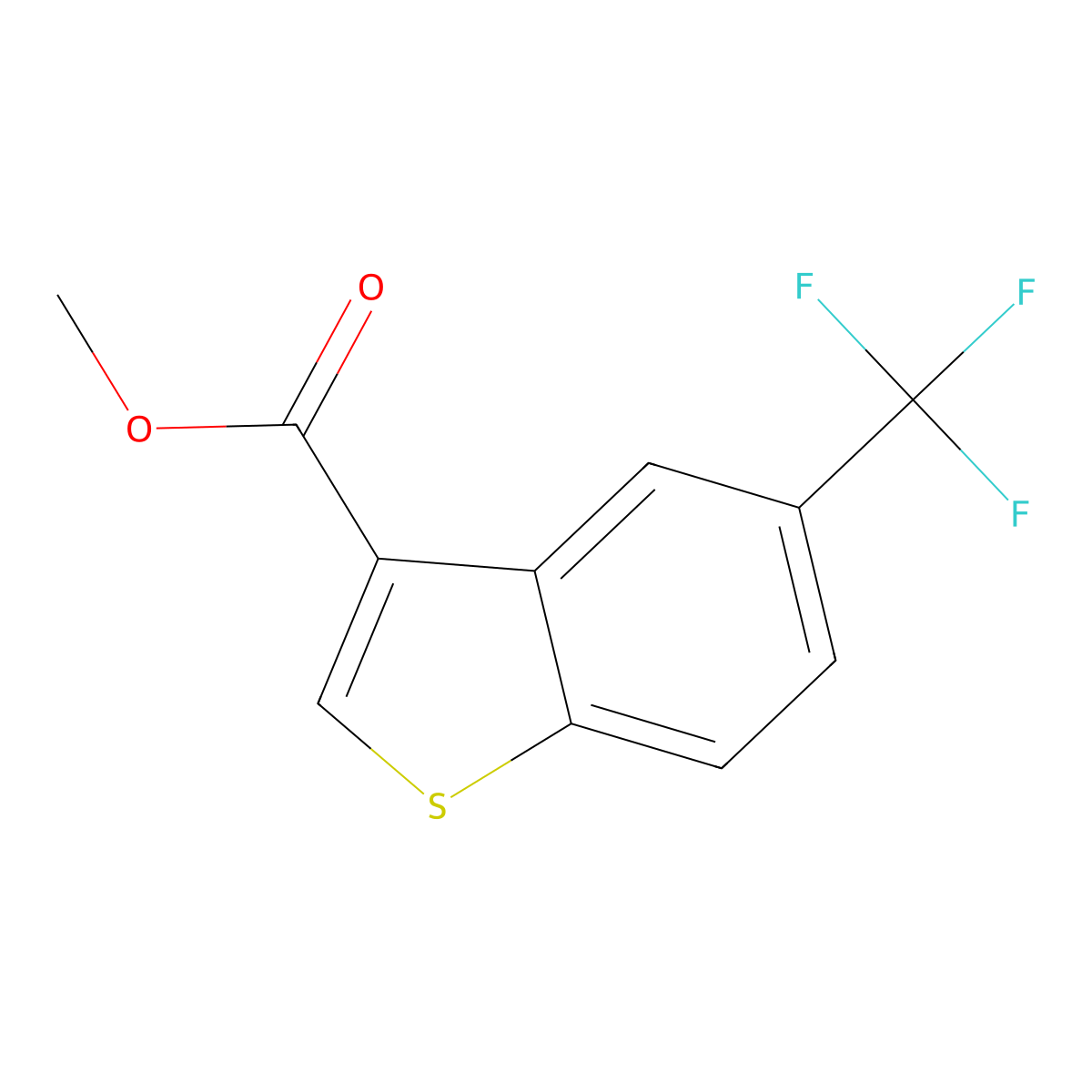 Methyl5-(trifluoromethyl)-1-benzothiophene-3-carboxylate molecular structure, CAS 1609047-18-8