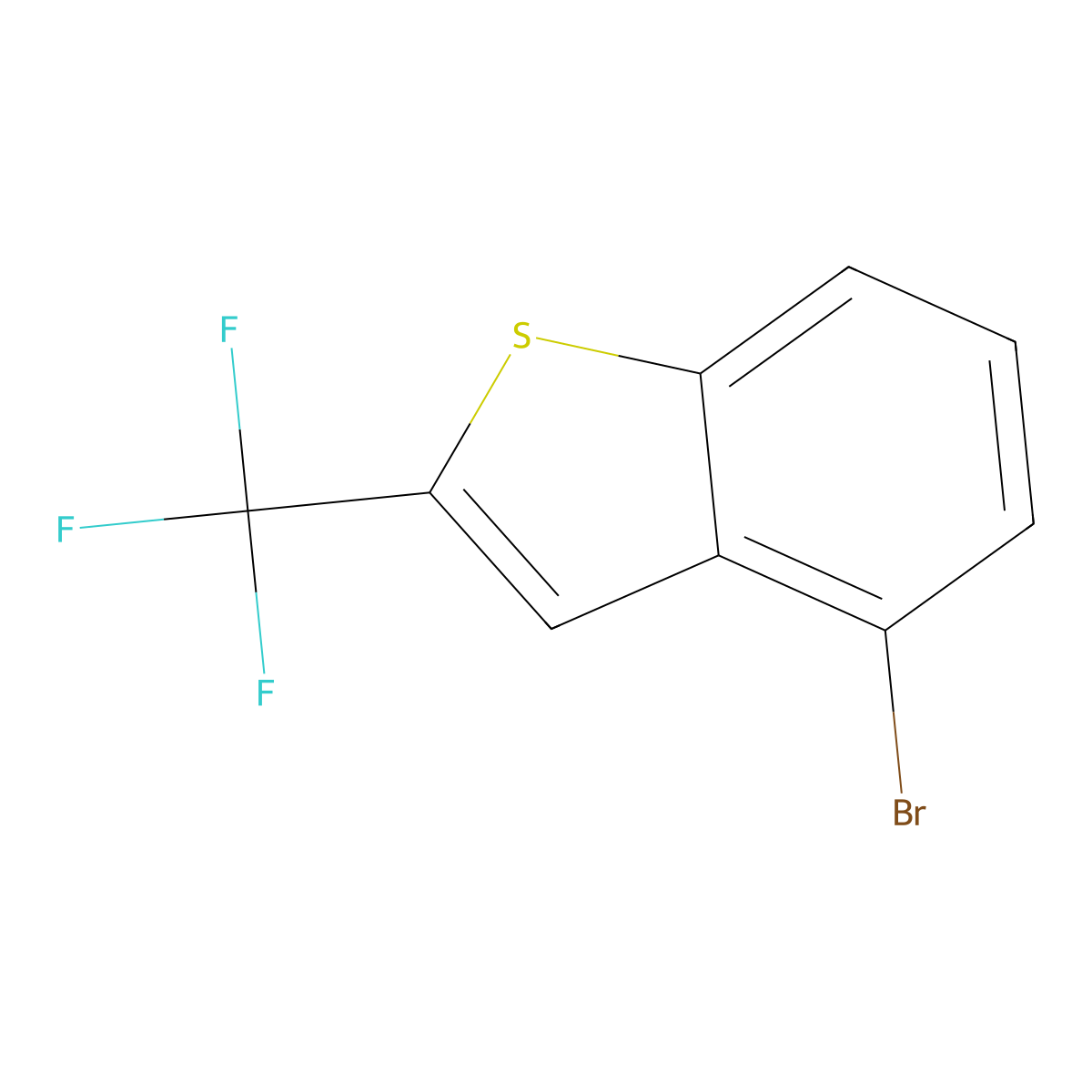 4-Bromo-2-(trifluoromethyl)-1-benzothiophene molecular structure, CAS 1609047-47-3