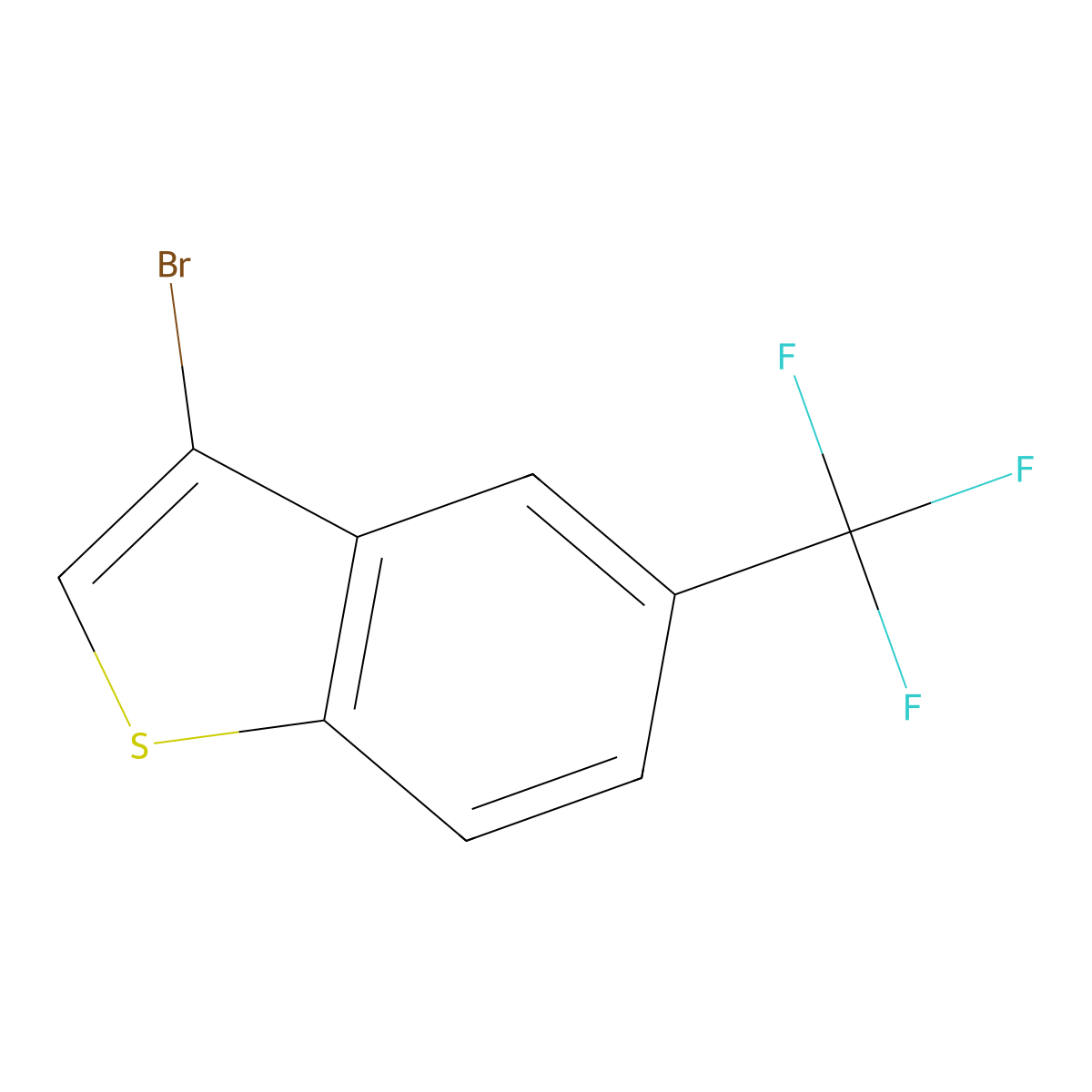 3-Bromo-5-(trifluoromethyl)-1-benzothiophene molecular structure, CAS 1609047-56-4