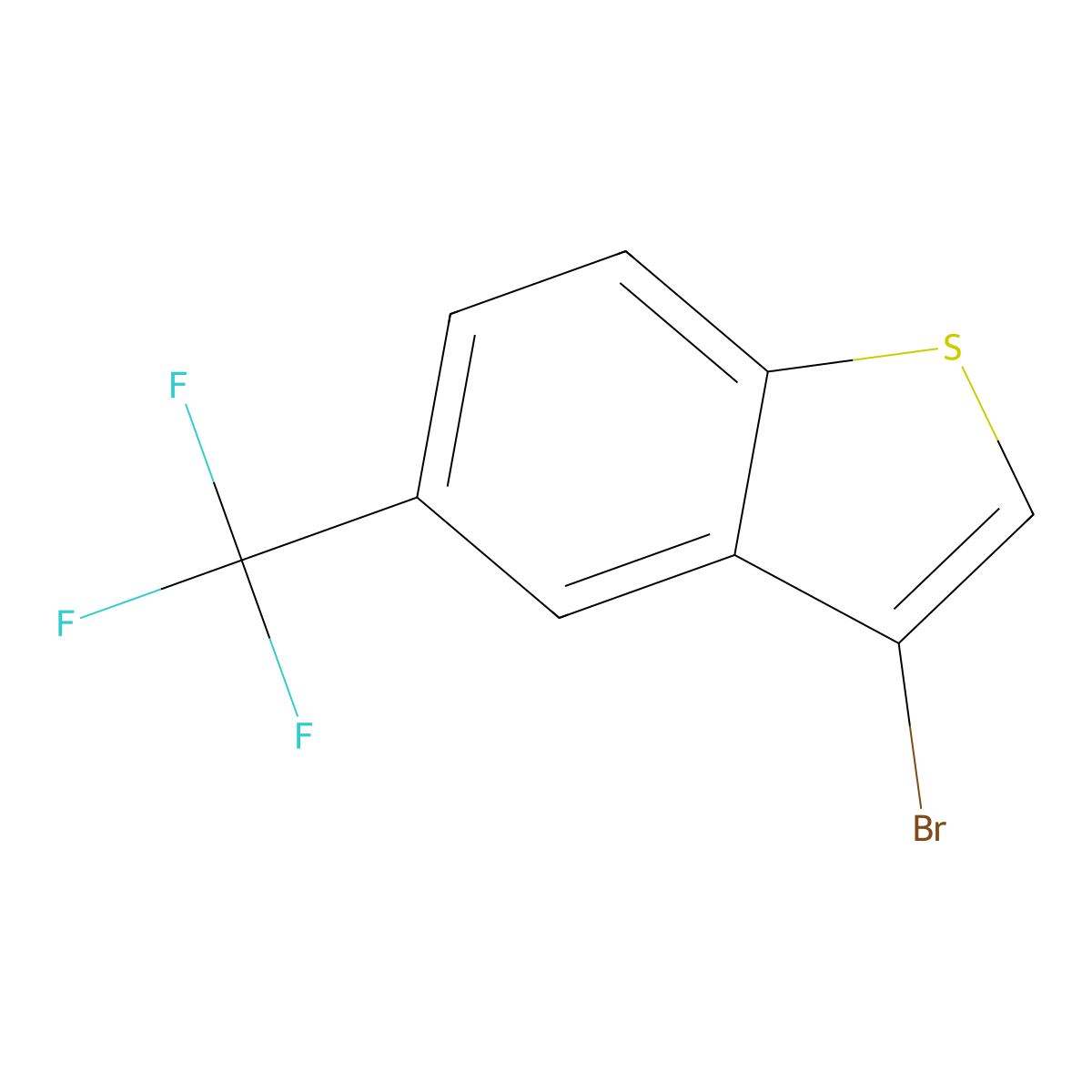 3-Bromo-5-(trifluoromethyl)-1-benzothiophene molecular structure, CAS 1609047-56-4